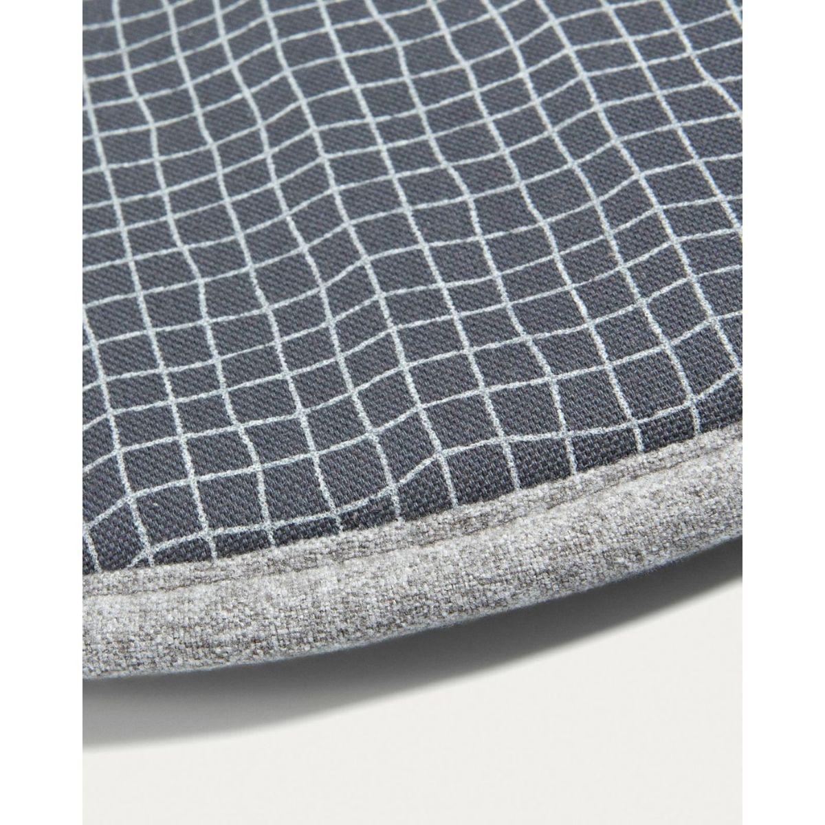 Stuhlkissen Sitzkissen rund Silke Stoff dunkelgrau 35x35