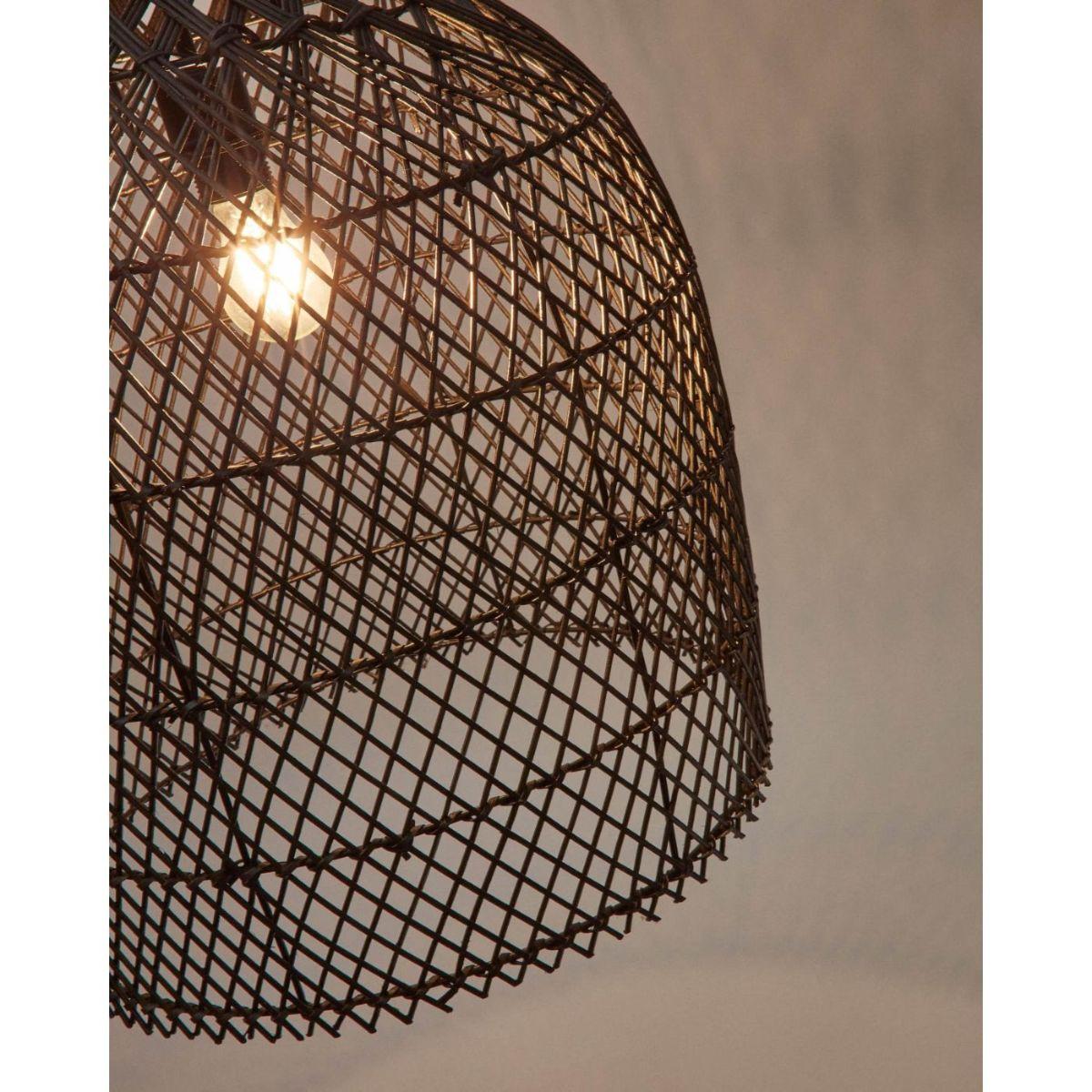 Domitila Lampenschirm für Pendelleuchte aus Rattan mit schwarzem Finish Ø 44 cm
