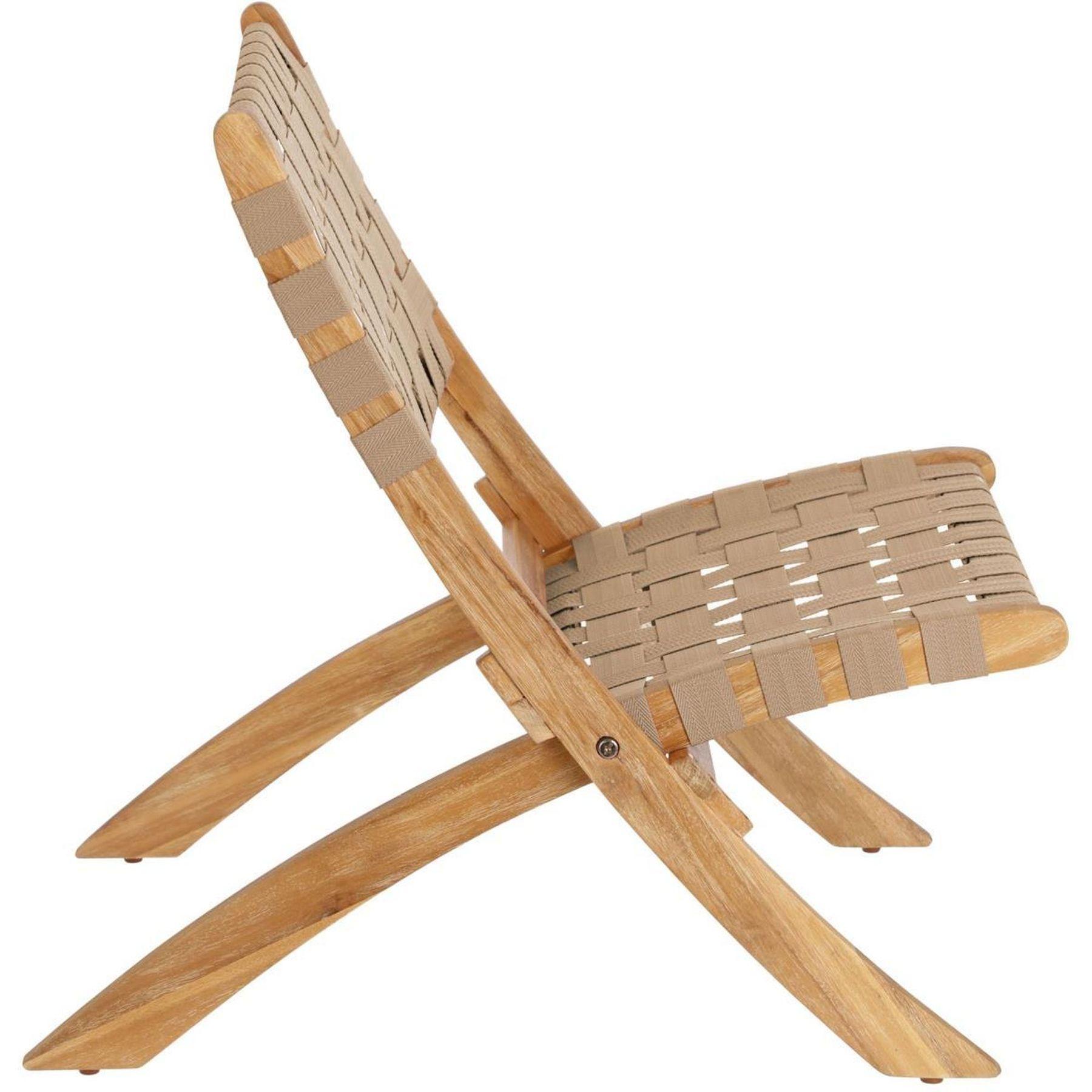 Gartensessel Klappstuhl Klappsessel Chabeli Akazienholz FSC Seil beige