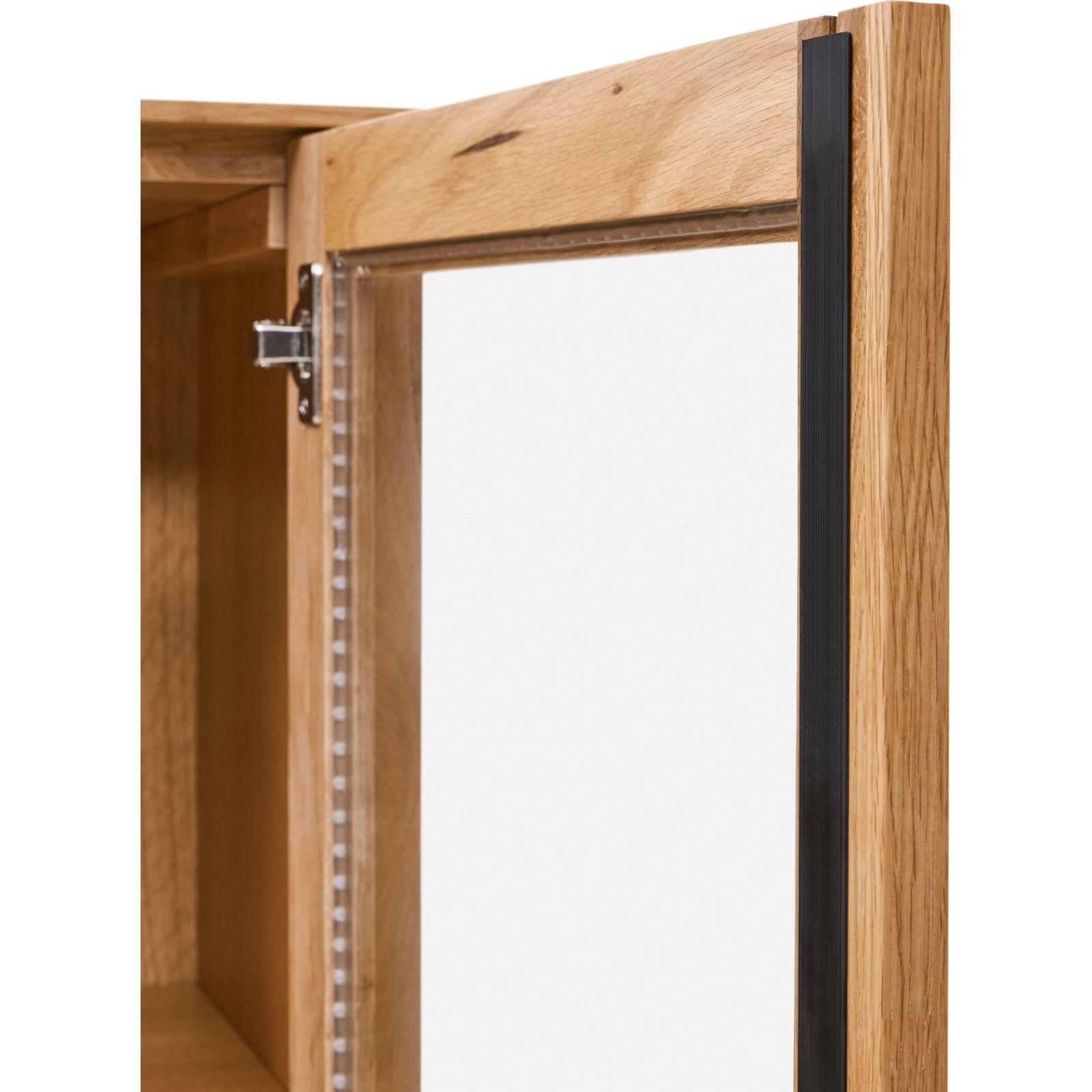 Alguema Vitrine aus Eichenfurnier mit natürlichem Finish 100 x 185 cm