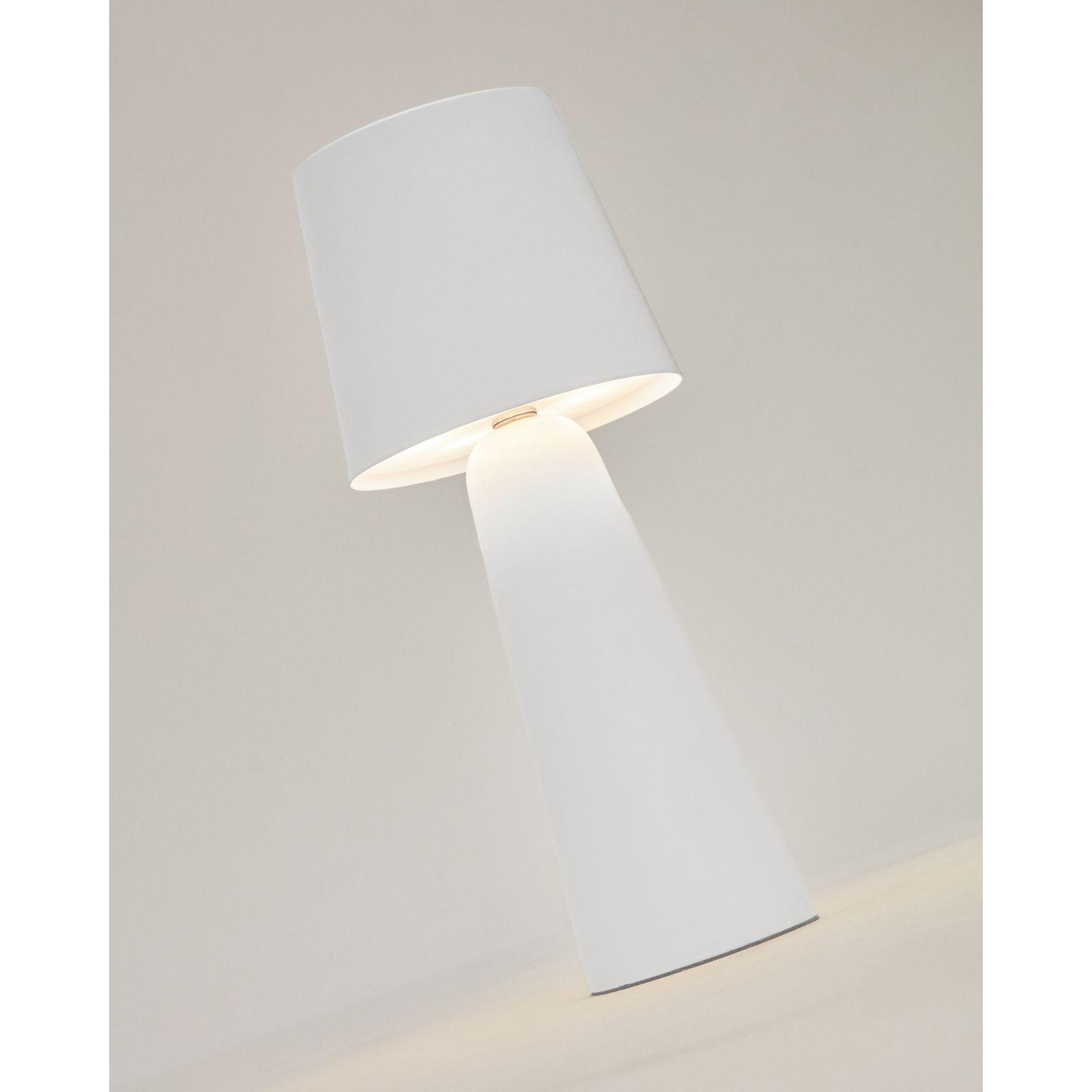 Arenys Outdoor Tischlampe klein aus Metall mit weissem Lackfinish LED