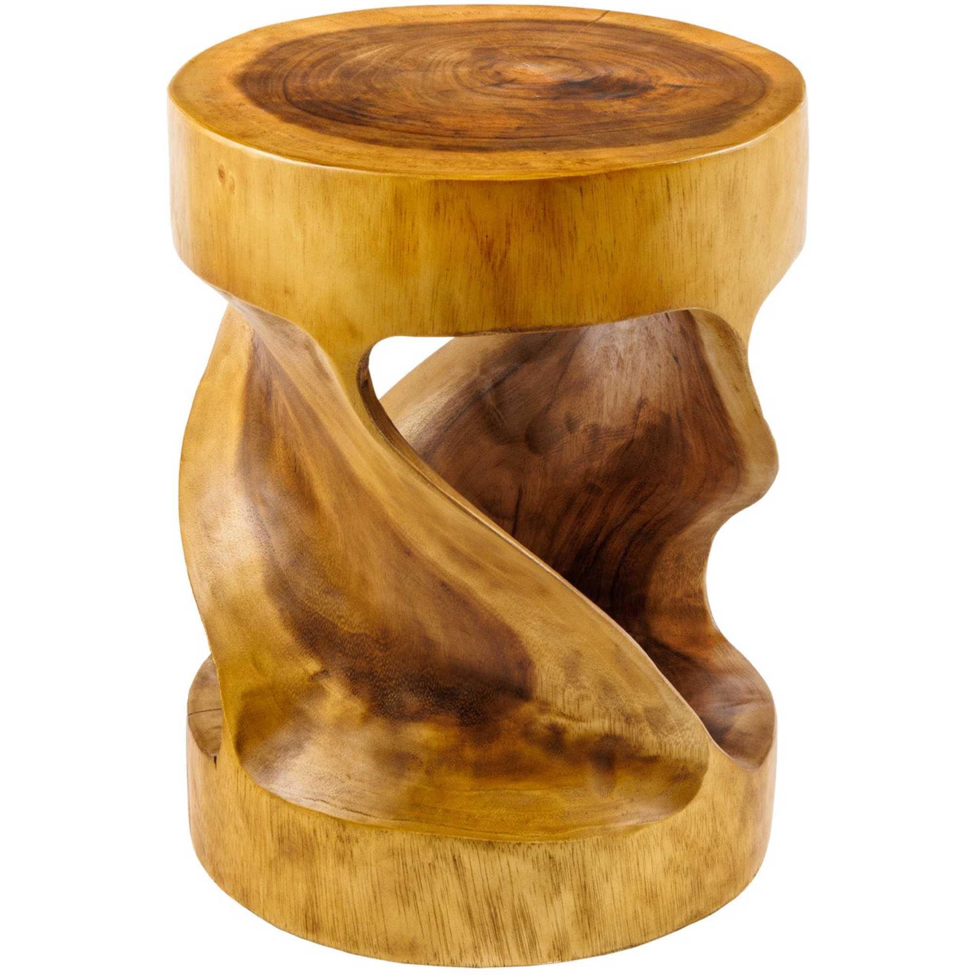Beistelltisch Holzhocker Twisted Suarholz Unikat