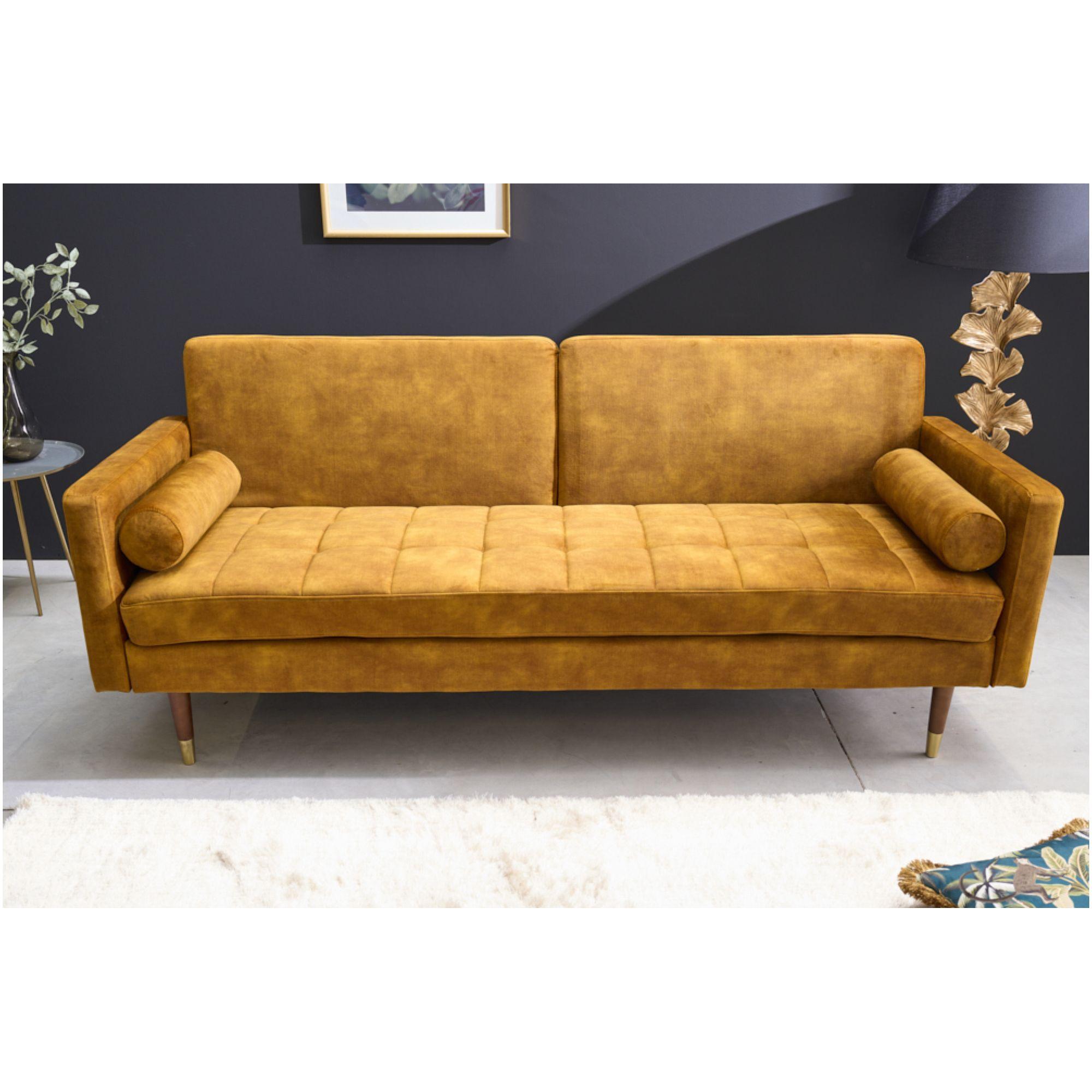 Bettsofa Cona Velours senfgelb 195