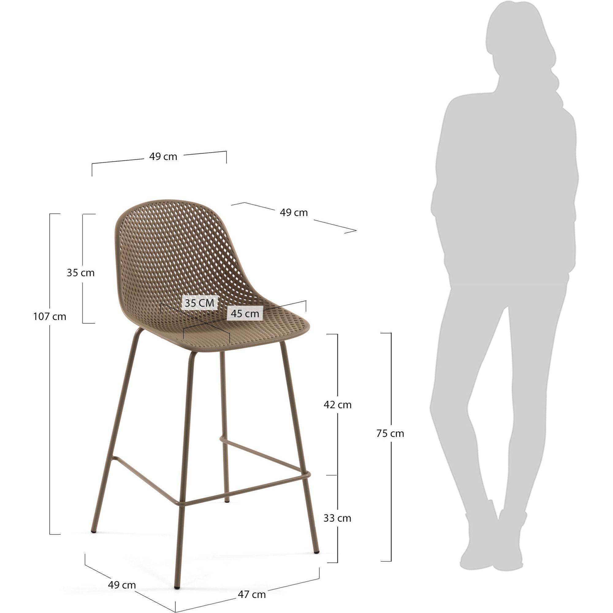 Barhocker Outdoor Garten Quinby Quinby beige Sitzhöhe 75