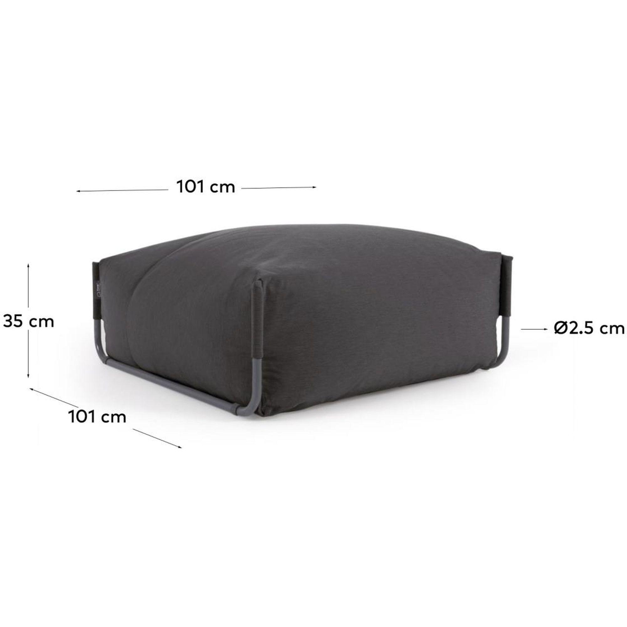 Gartenhocker Outdoor Square dunkelgrau 101x101