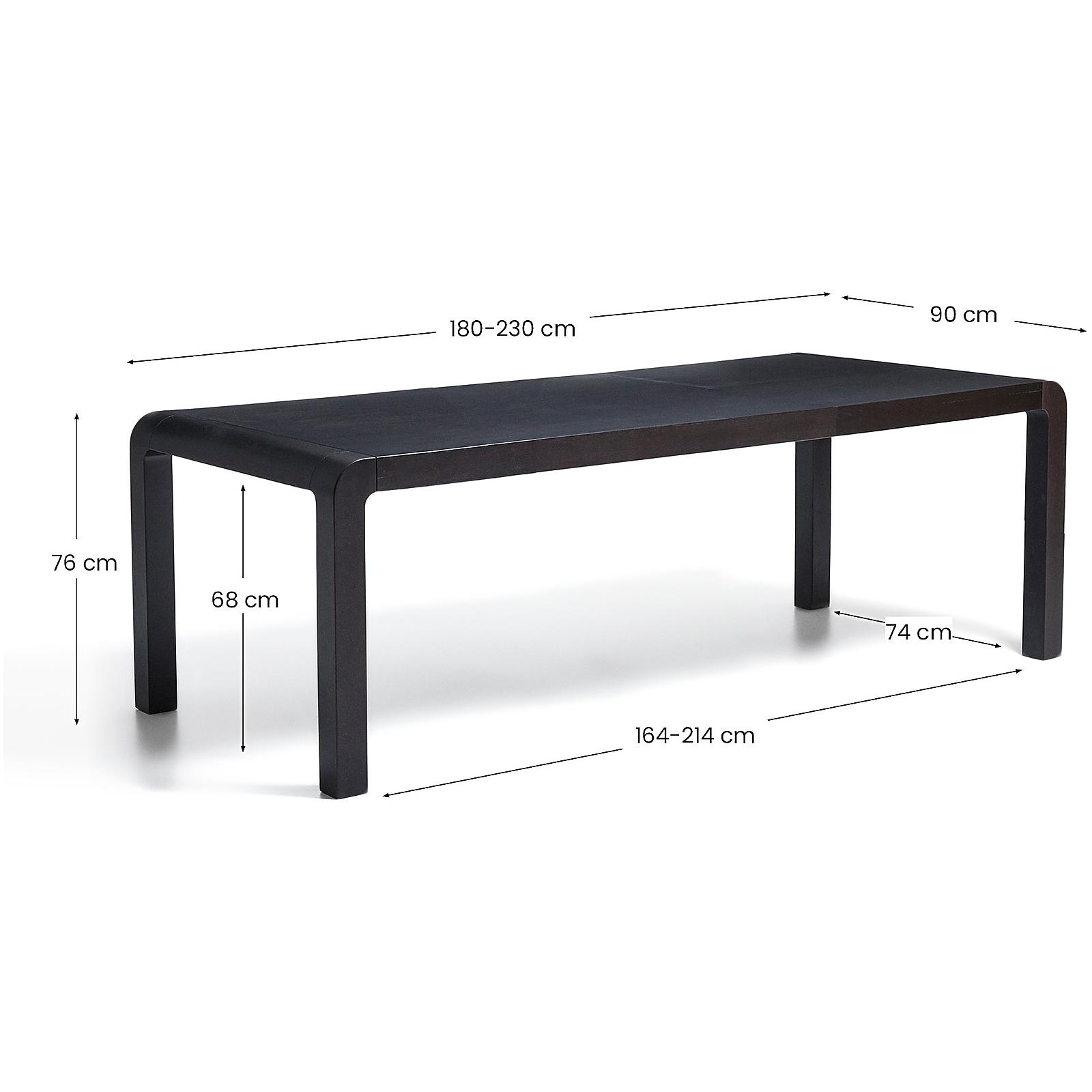 Esstisch Ausziehtisch Erisia aus massivem Eichenholz mit ebonisiertem schwarz Finish FSC 100% - Grösse: 180-230x90