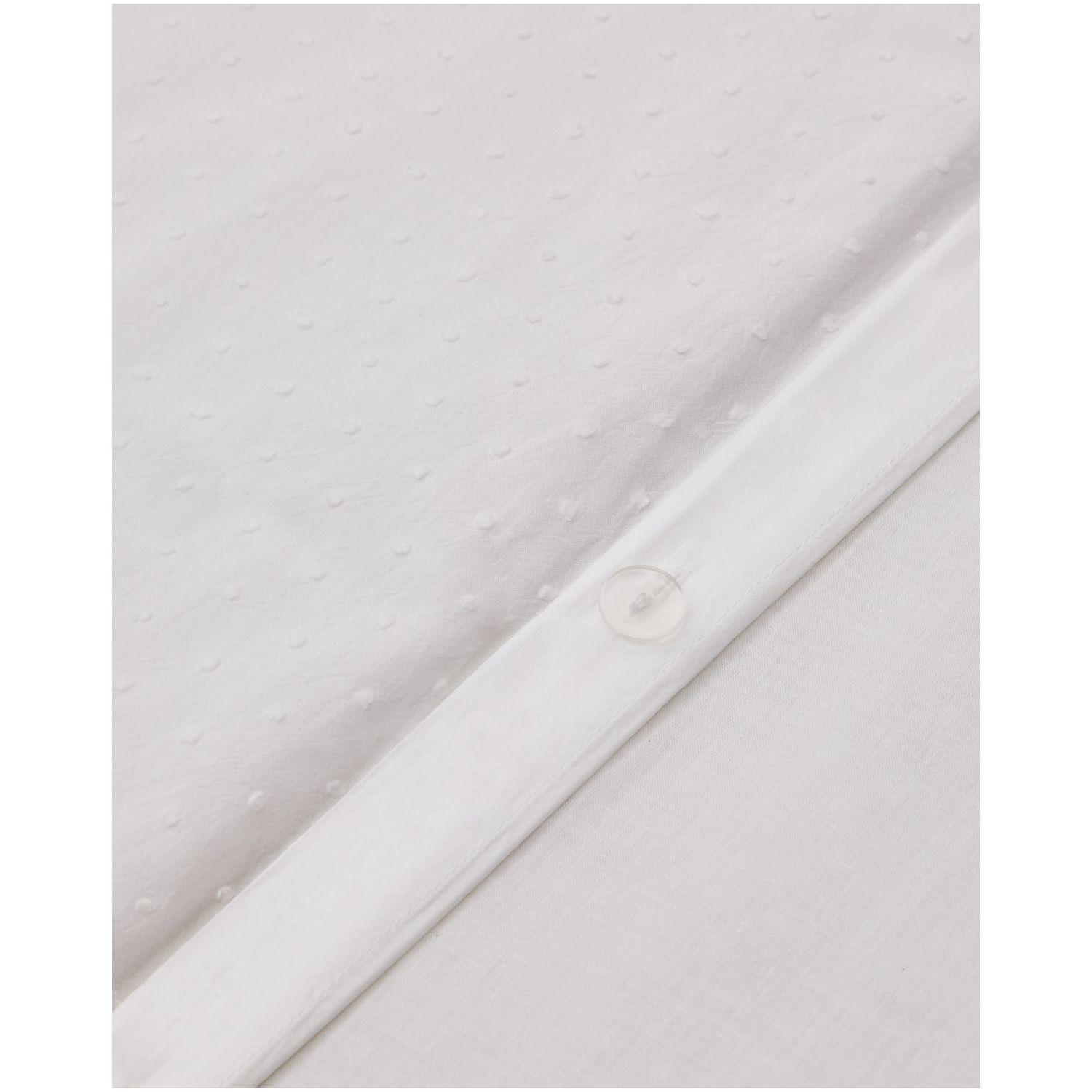 Set Atenie Bezüge für Decke und Kopfkissen Baumwollperkal weiß Plumetti-Detail Bett 180 cm
