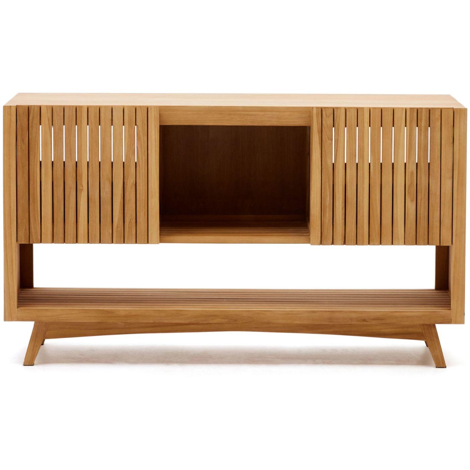 Badezimmermöbel Unterschrank Kuveni Teakholz massiv Natur 140x50