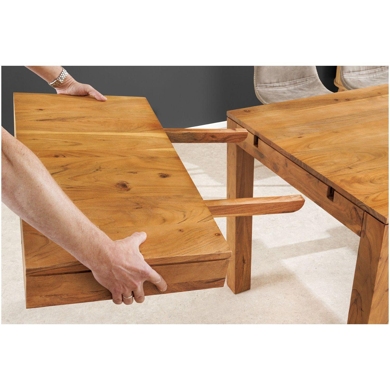 Esstisch ausziehbar Leno Akazienholz honey 120-160-200x80
