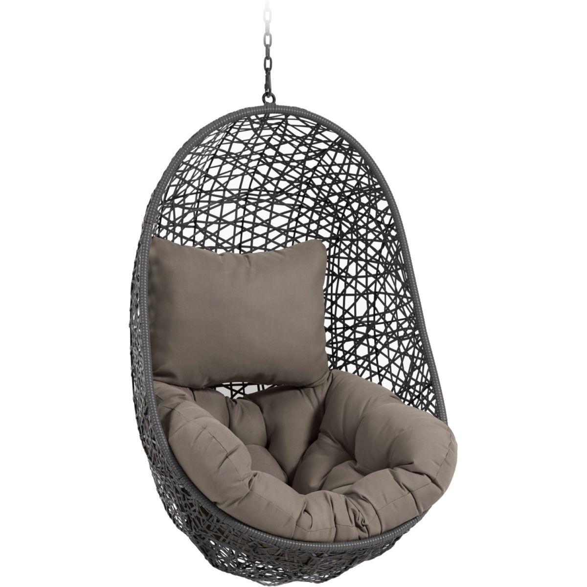 Garten Hängesessel Florence Poly Rattan dunkelgrau