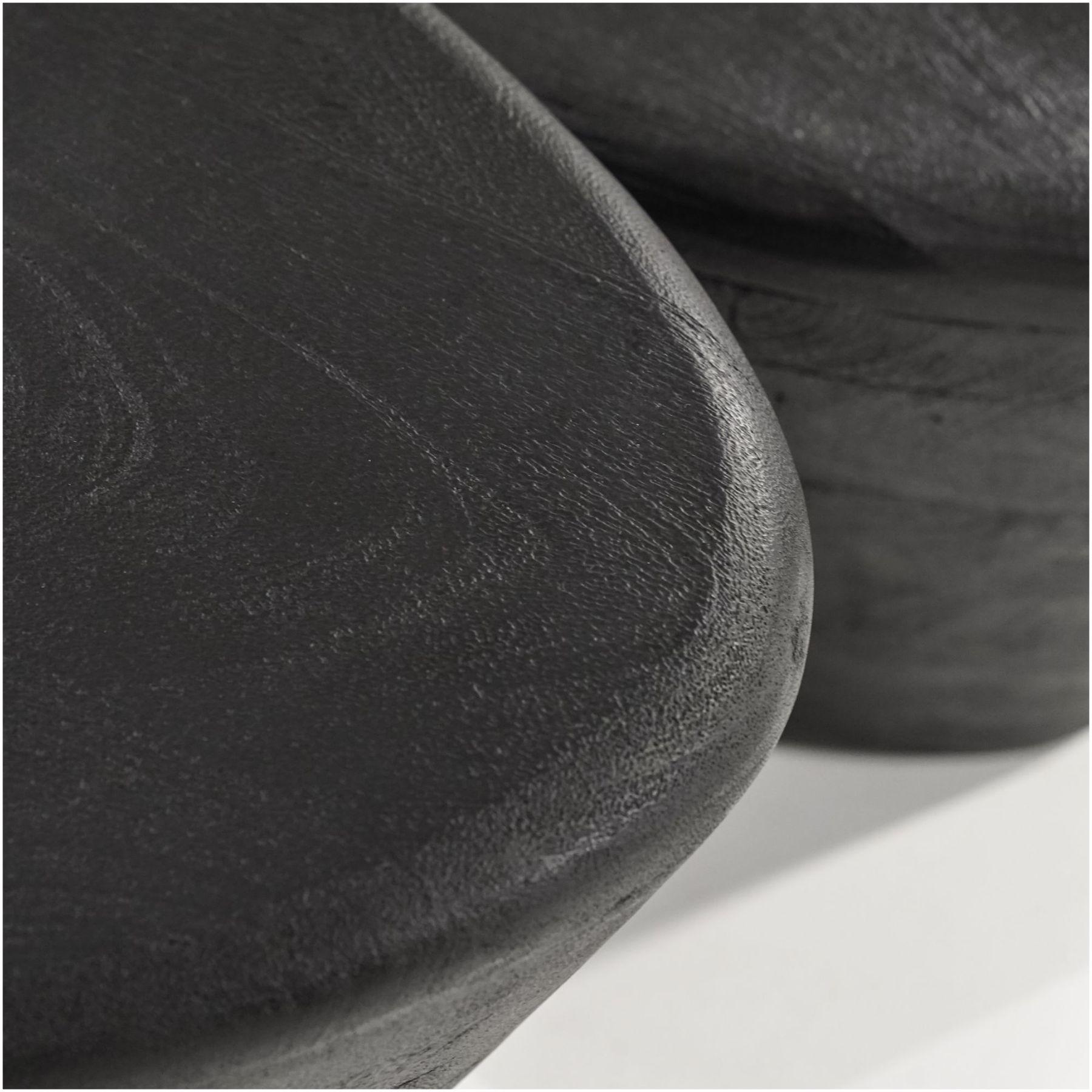 Beistelltisch abgerundet Nina Mangoholz schwarz 70x53