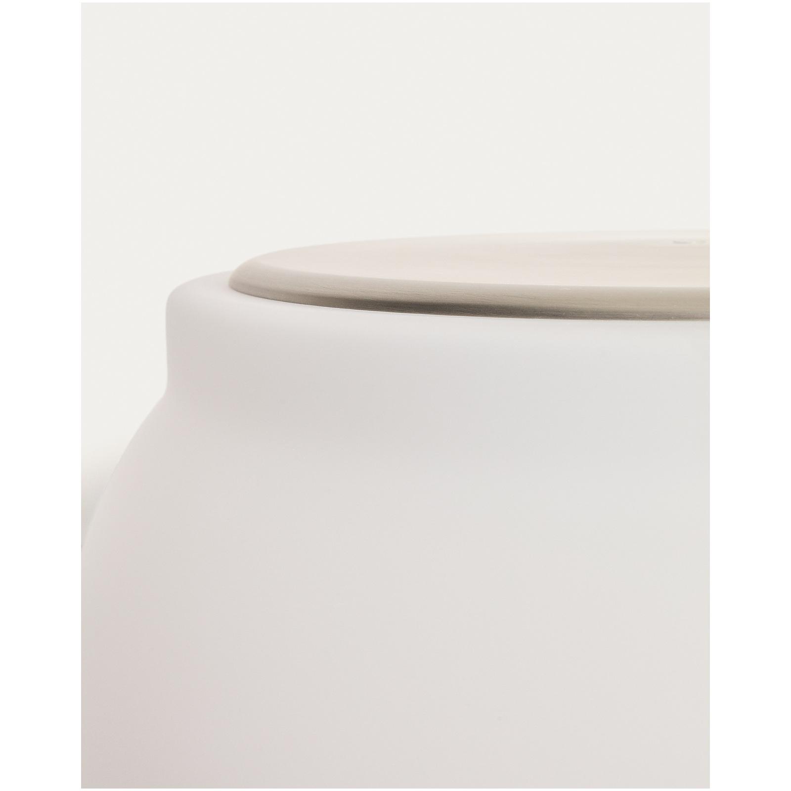 LED-Stehlampe Leruna aus satiniertem Glas und Metall mit verzinktem Finish