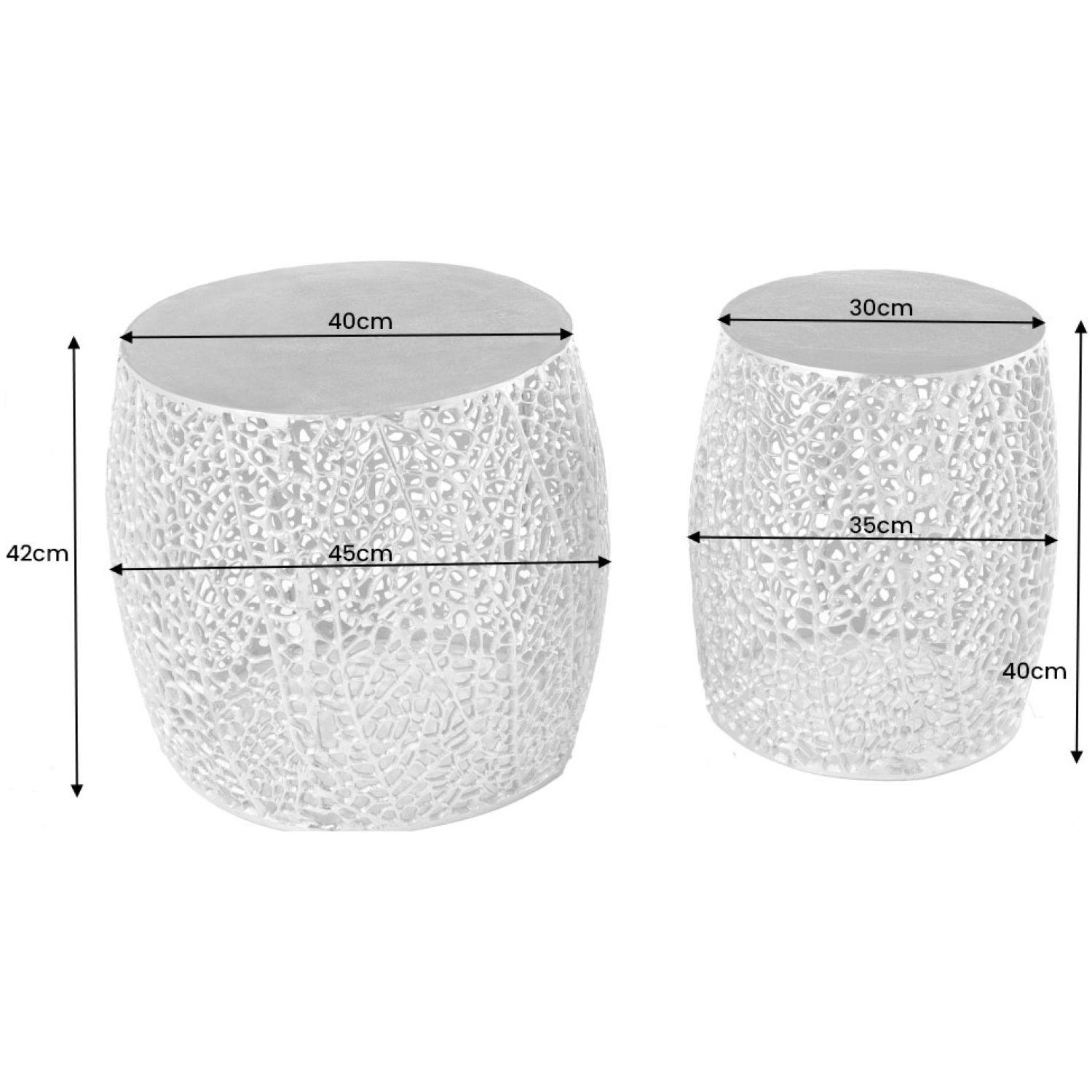 Beistelltisch Abstract Metall silber (2er-Set)