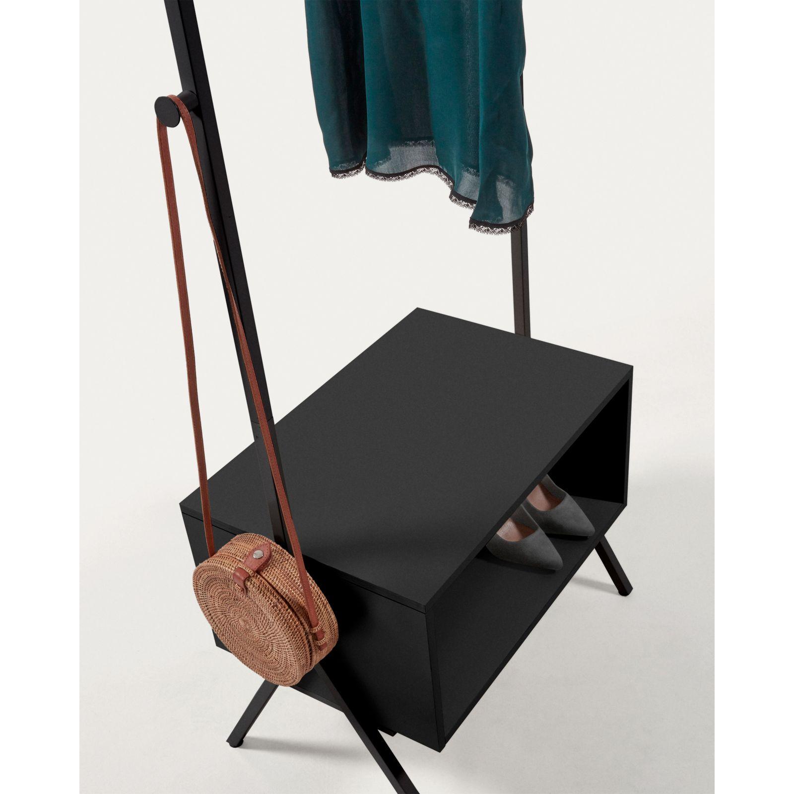 Garderobenständer mit Schuhregal Celsie schwarz 74x180