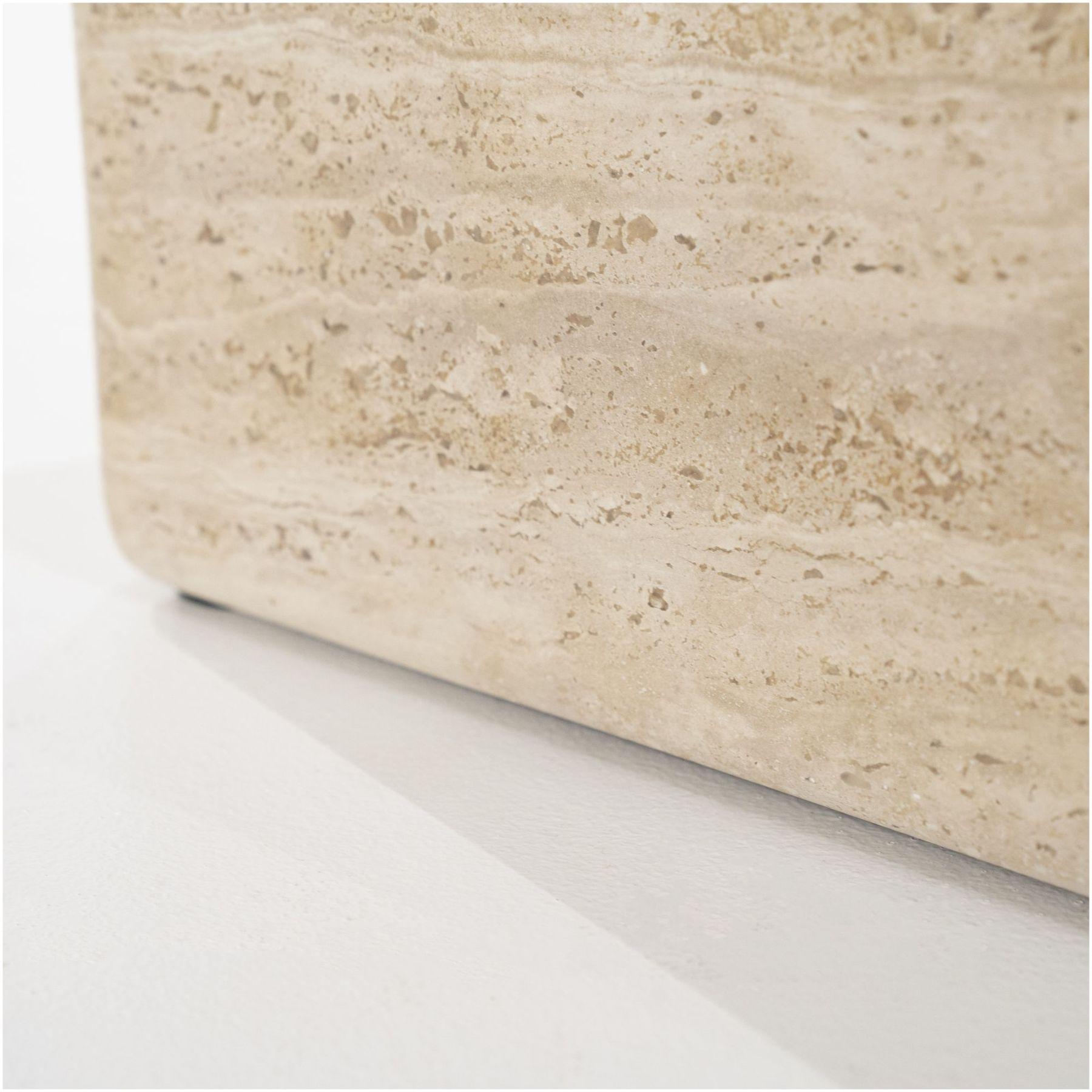 Beistelltisch Säule Cube Travertin Stein beige 30x30
