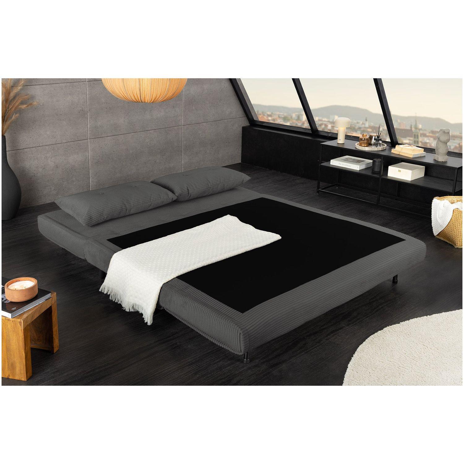 Bettsofa Copenhagen Cord Stoff grau 140