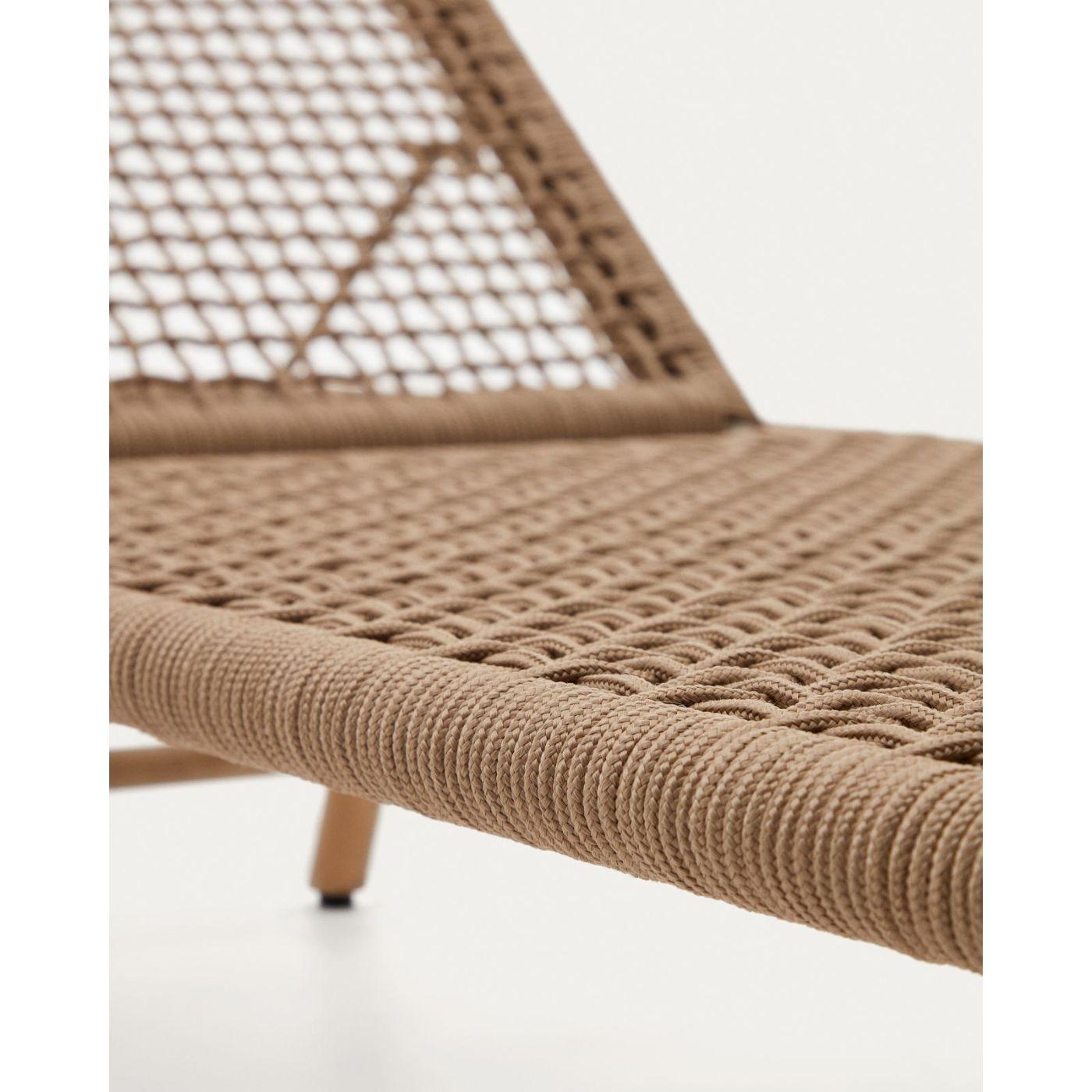Sonnenliege Dandara Seil beige massives Akazienholz 100% FSC