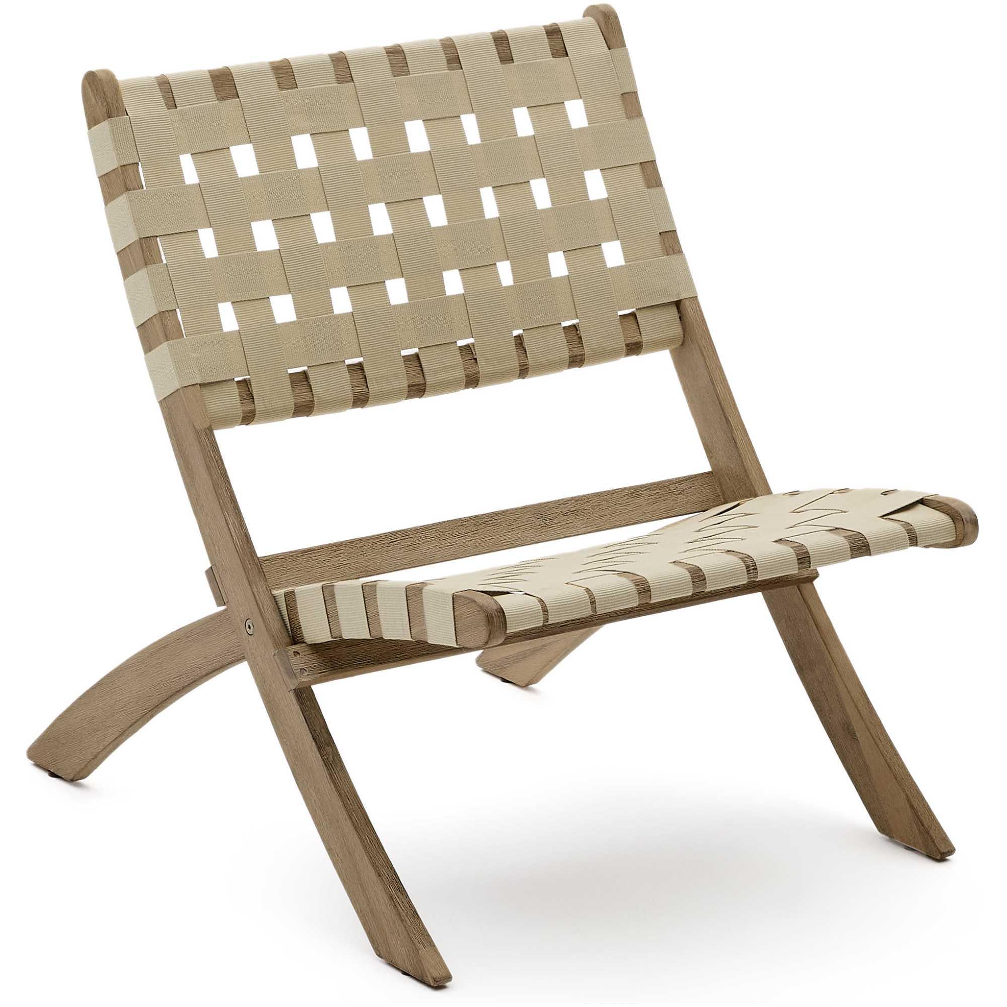 Gartensessel Klappstuhl Klappsessel Chabeli Akazienholz FSC Seil creme