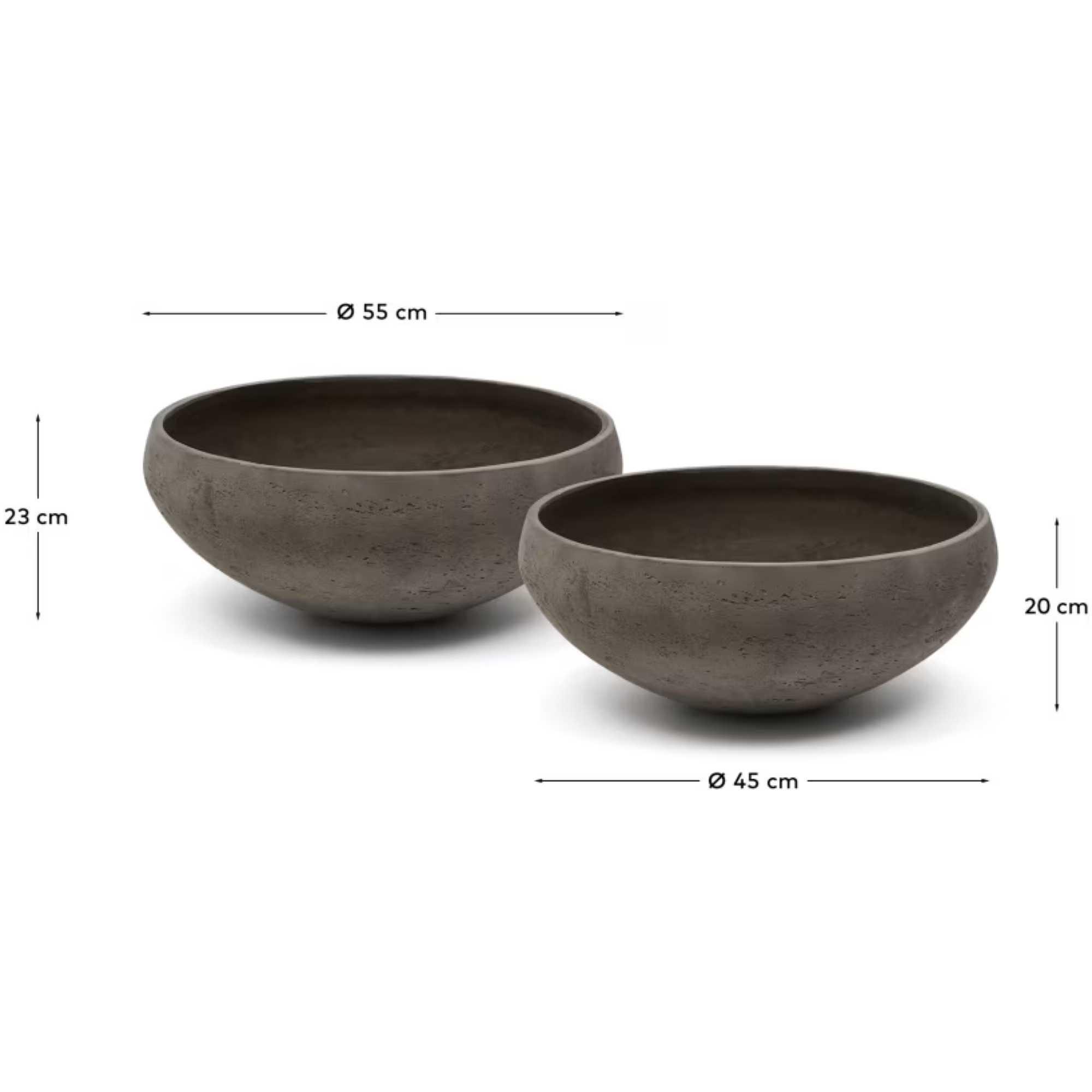 Blumentopf Nura Terrakotta mit Zementoptik (2er-Set)