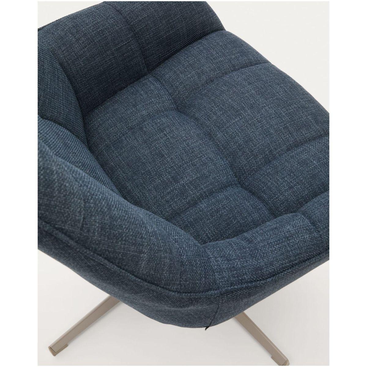 Drehsessel Jaspe blau und Metall mit grauer Oberfläche FSC 100% (drehbar)