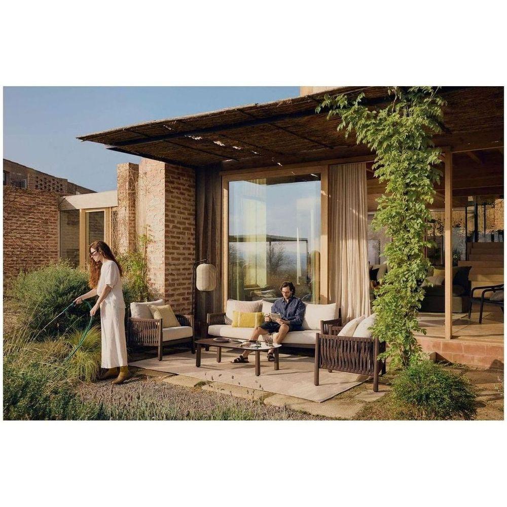 Garten Kissenbezug Dirome 100% PET beige gestreift 45x45