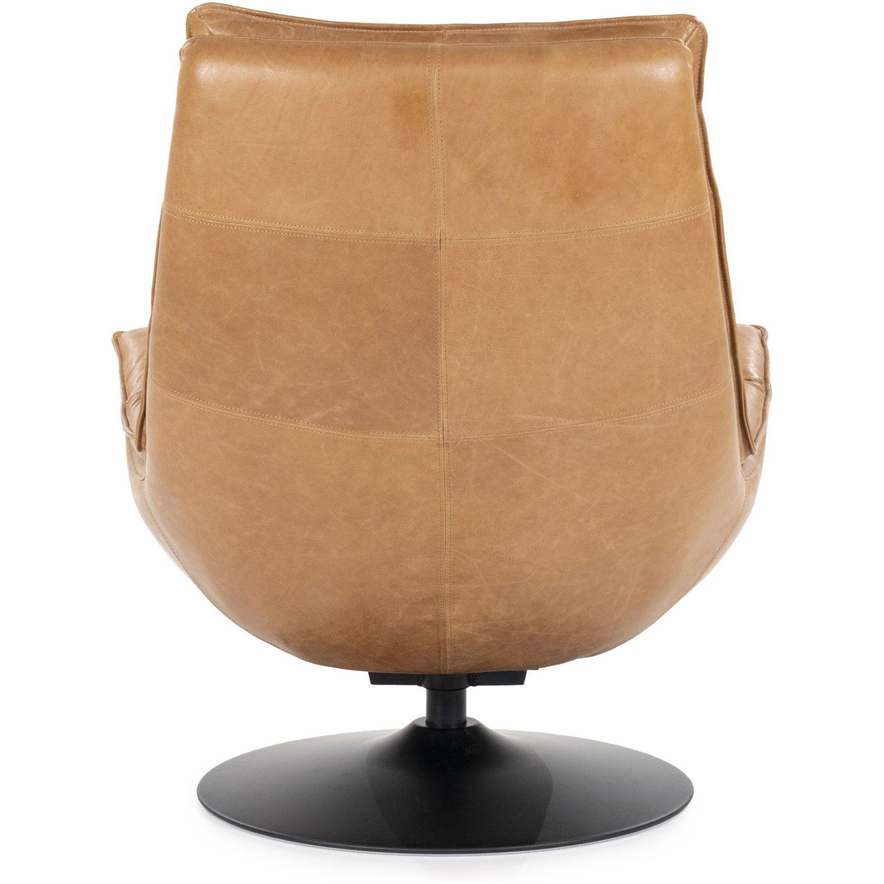 Drehsessel Relax Boxer Echtleder cognac