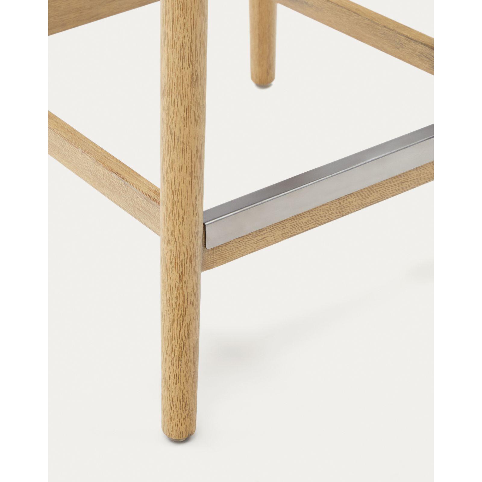 Barhocker aus Holz Nina Akazie Natur Seil schwarz Sitzhöhe 62cm