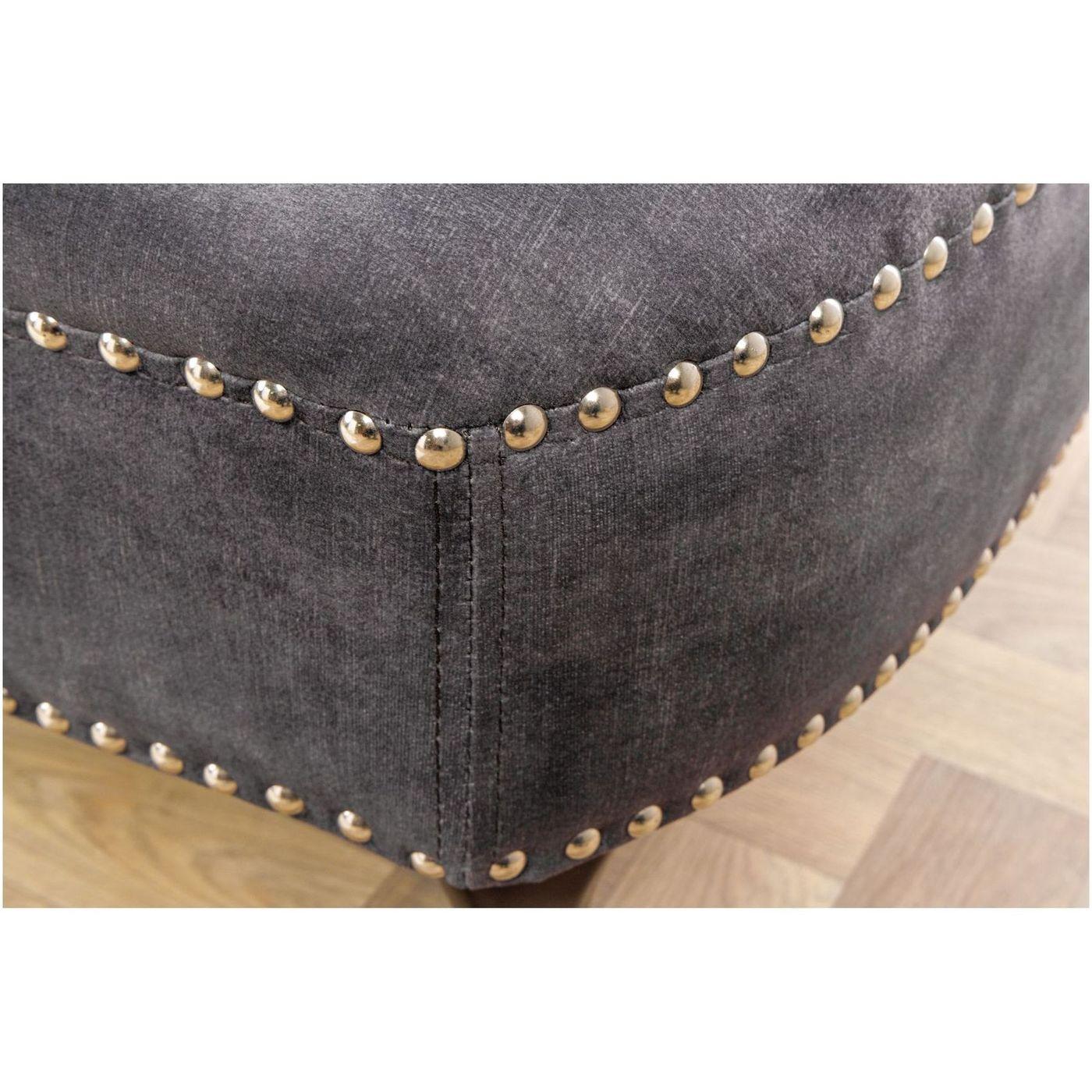 Chesterfield Recamiere Samt grau