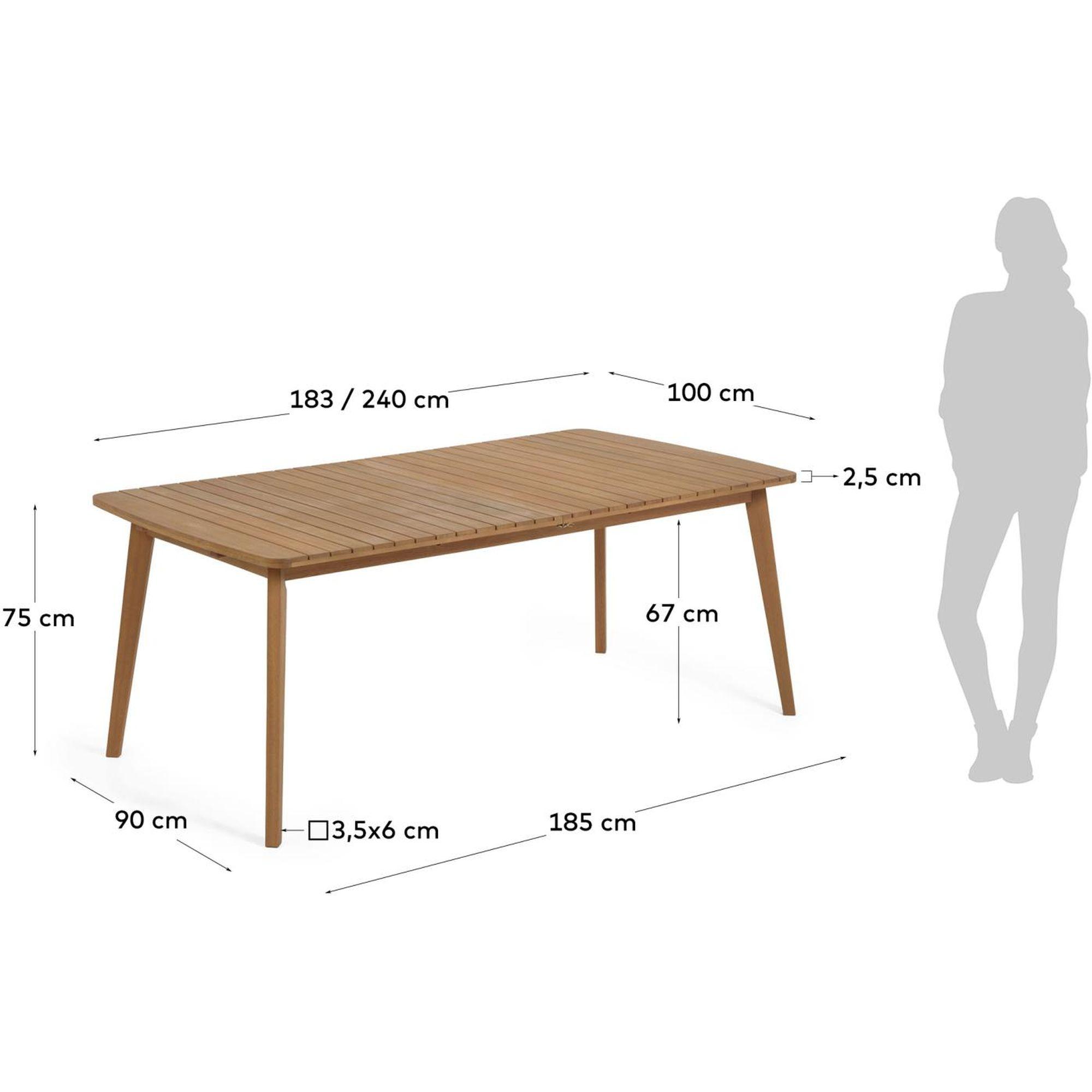Garten Holztisch ausziehbar Hanzel 183-240x100