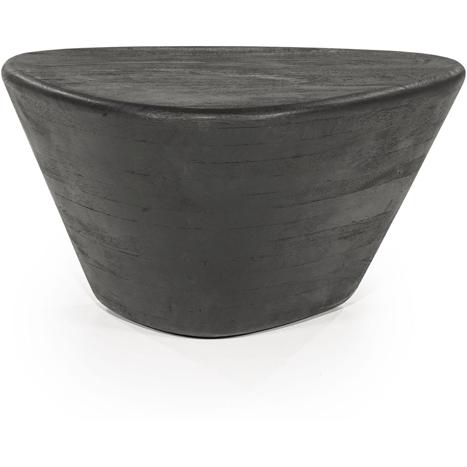 Beistelltisch abgerundet Nina Mangoholz schwarz 70x53