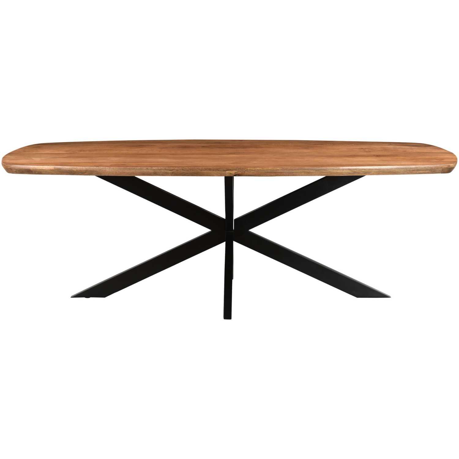Esstisch abgerundet Lasse Spider Mangoholz rustikal natur - Grösse: 230x105