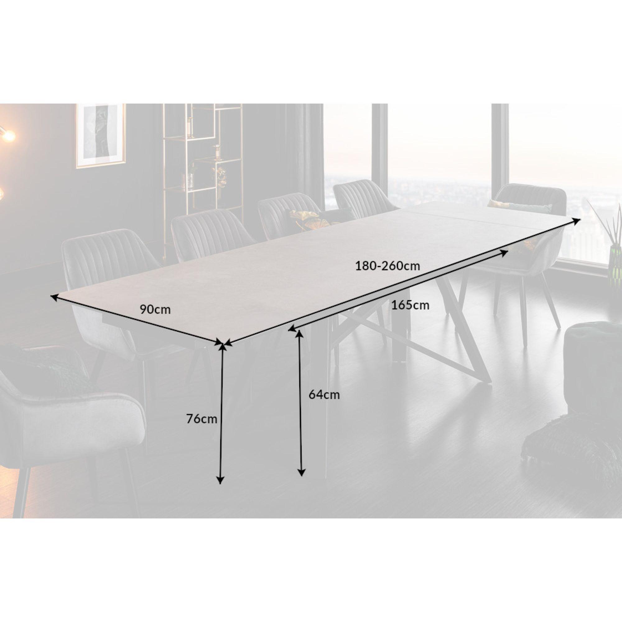 Ausziehtisch Italia1 180-220-260 Keramik Beton-Optik