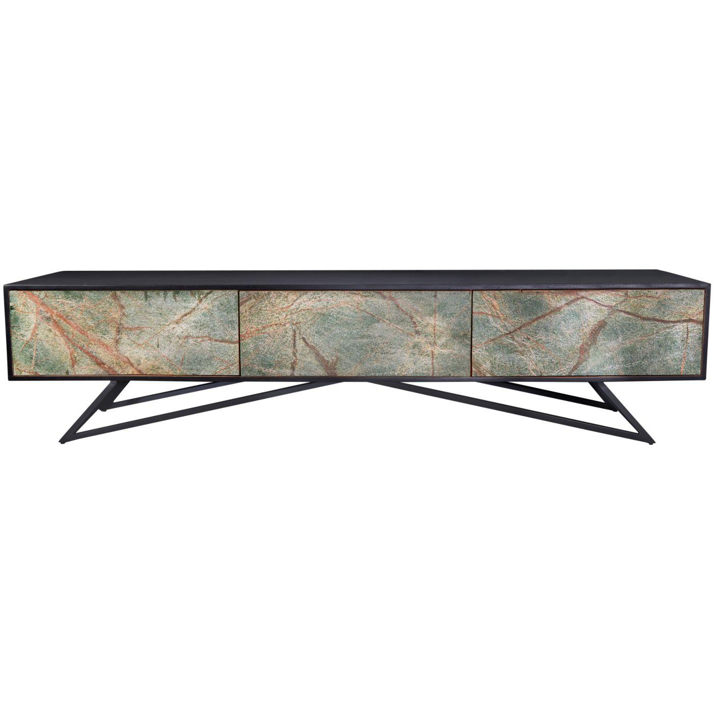 TV Möbel Wandboard Stone Natursteinfurnier Akazienholz 200