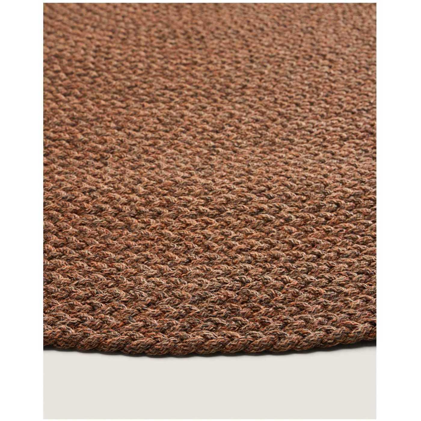 Gartenteppich rund Despas aus synthetischen Fasern terrakotta 200x200