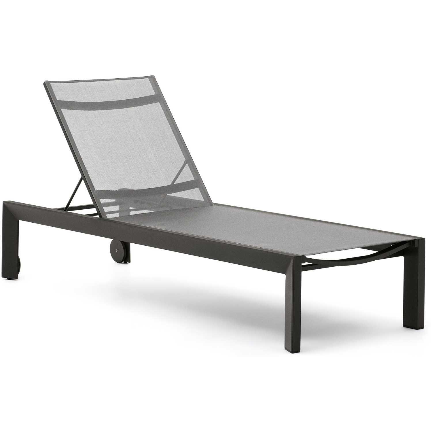Sonnenliege Canutells verstellbar Aluminium dunkelgrau (mit Rollen)