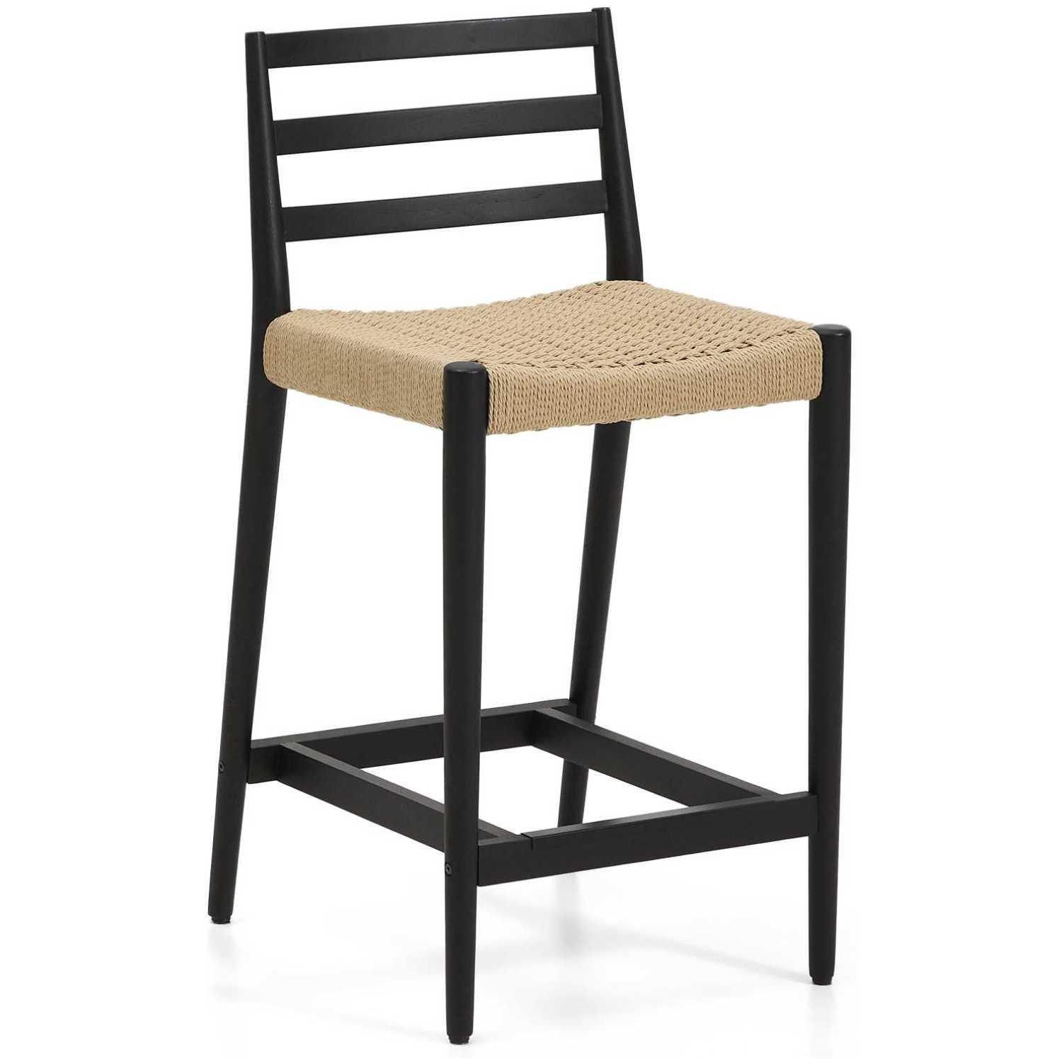 Barhocker Analy Eichenholz massiv schwarz Sitzhöhe 65 100% FSC