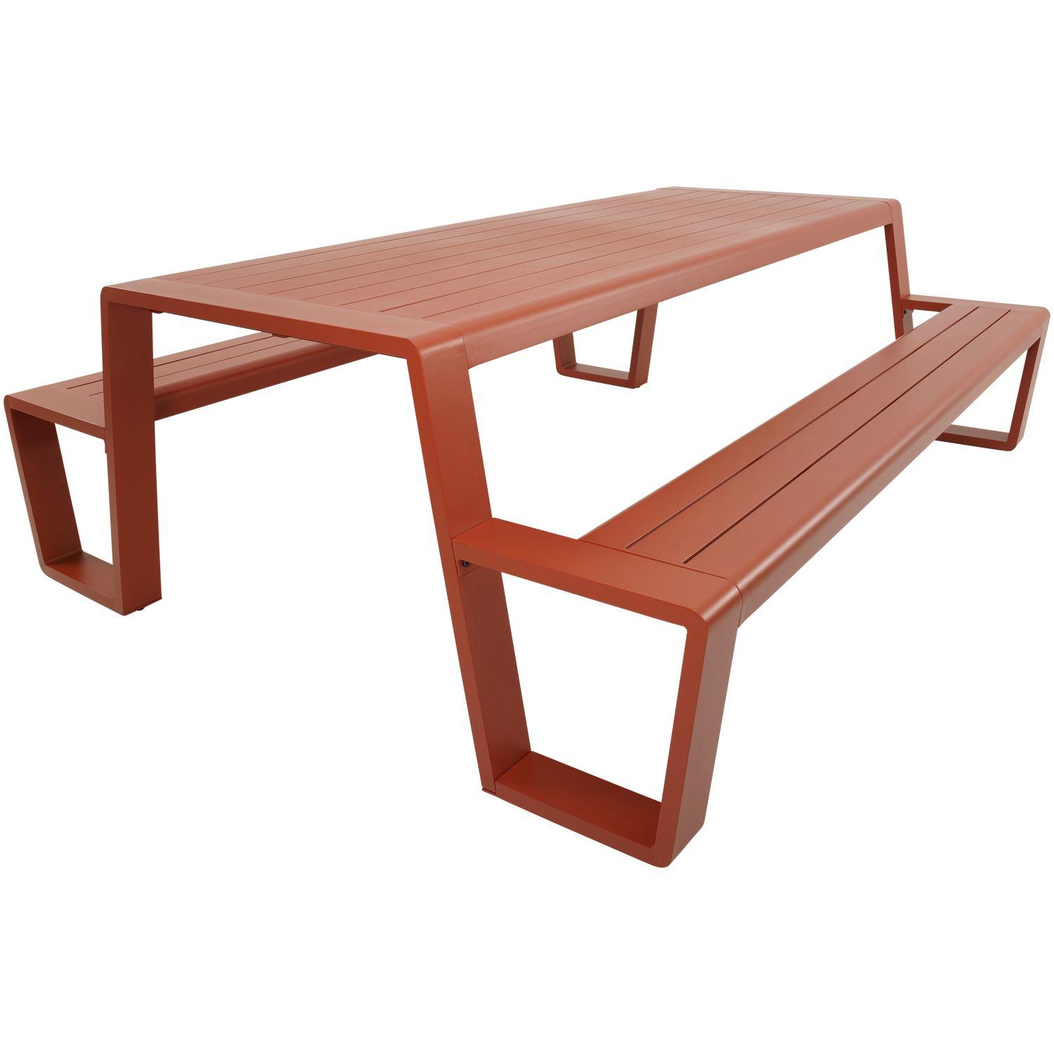 Garten Picknick Tischset Essgruppe Aluminium rot