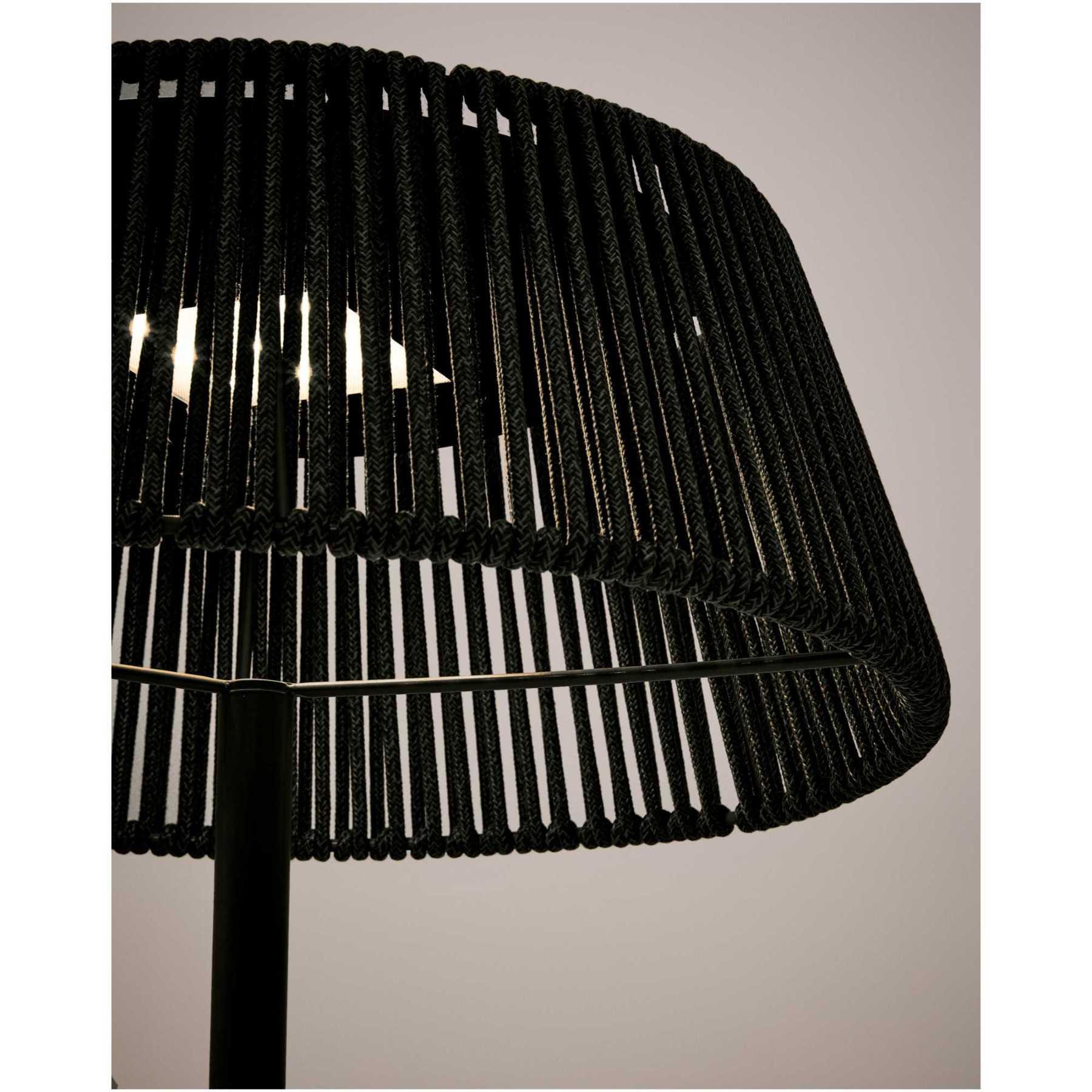 Outdoor-Solar-Stehlampe Aldet aus grünem Seil 46x46