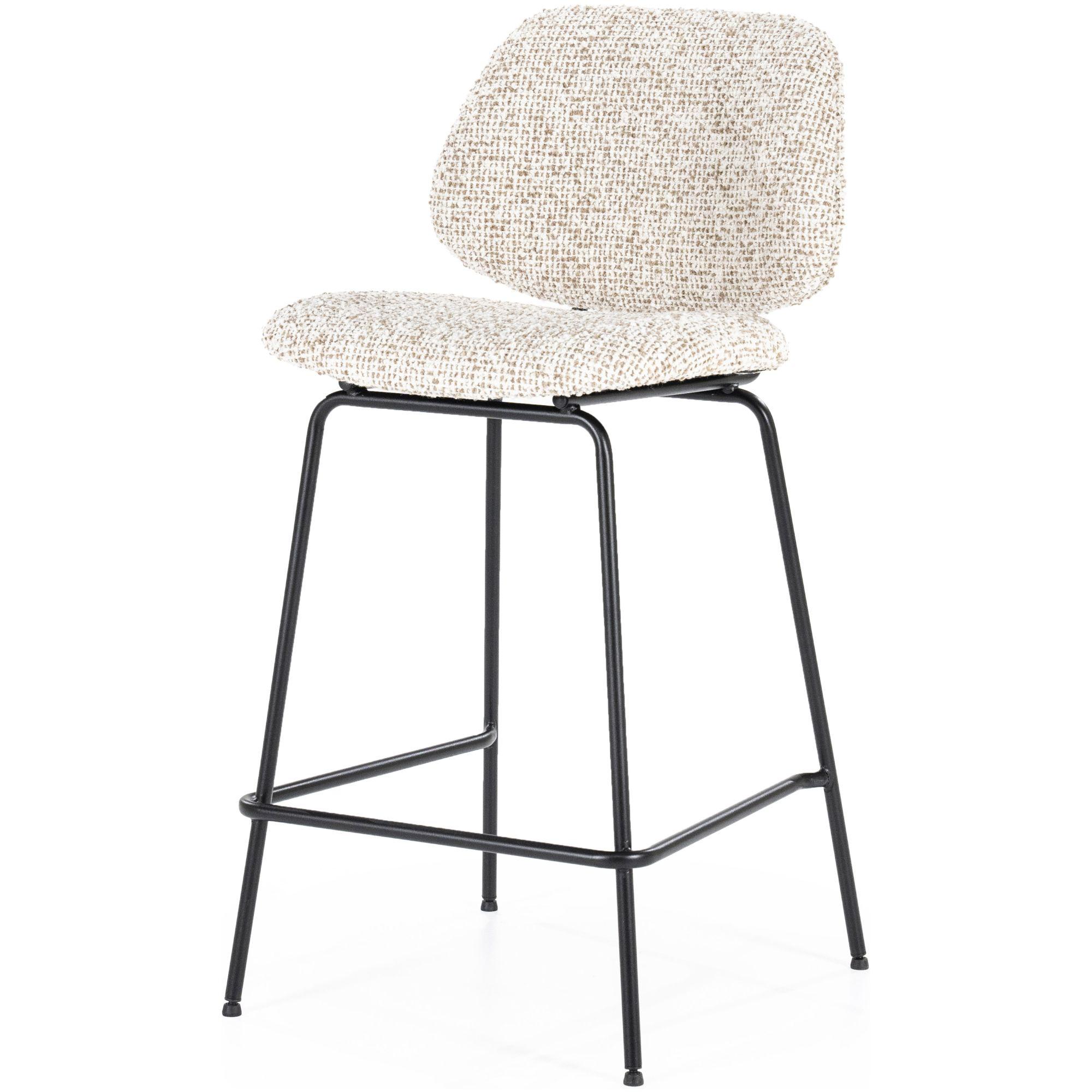 Barhocker Bella Bouclé Stoff beige Sitzhöhe 66