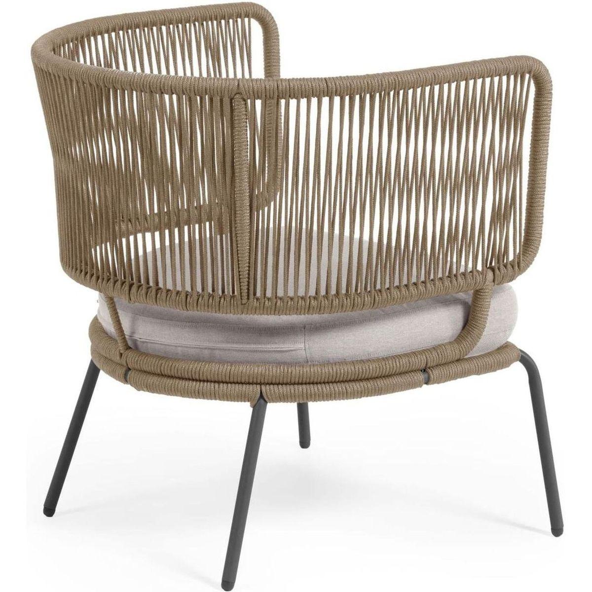 Gartensessel Aluminium Seil beige