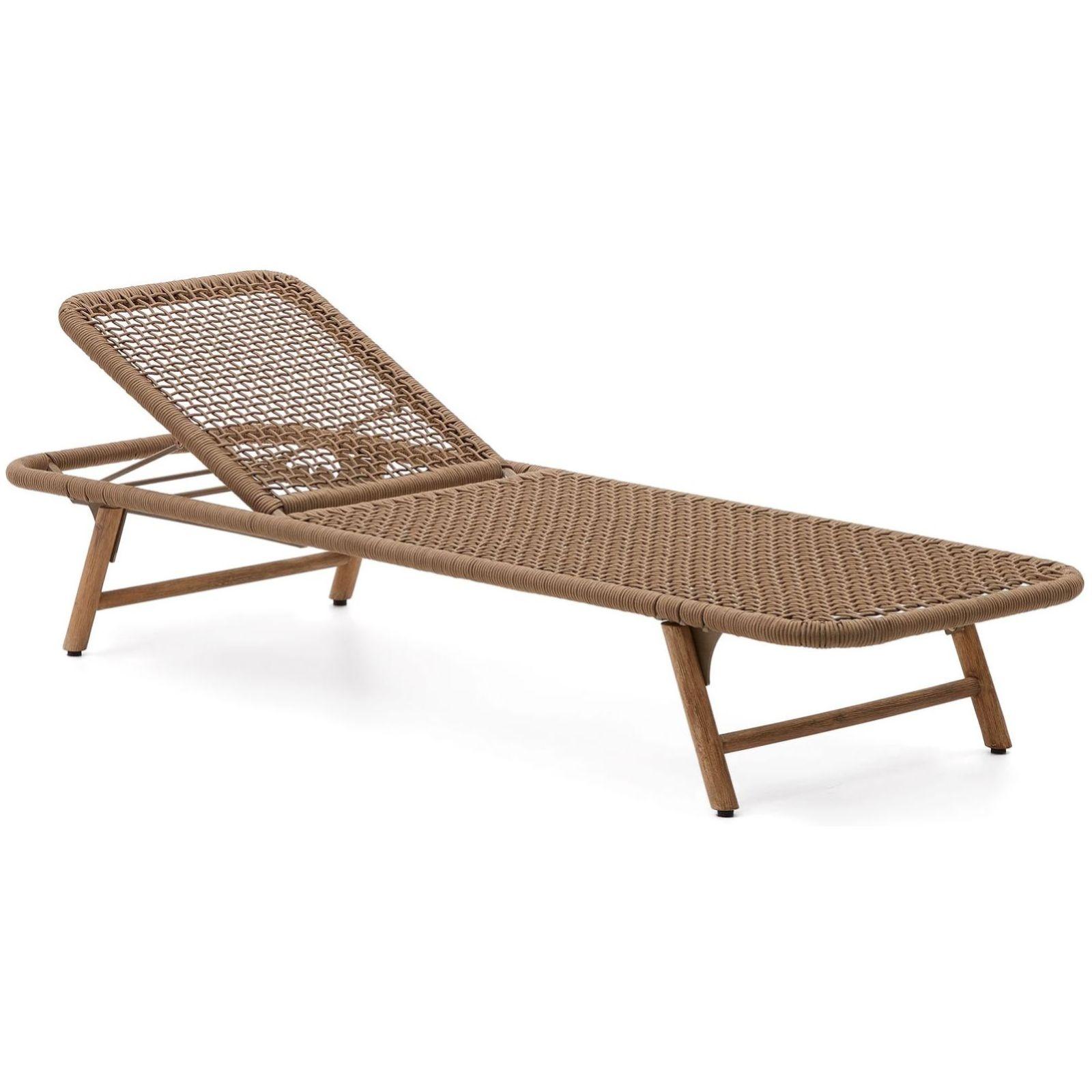 Sonnenliege Dandara Seil beige massives Akazienholz 100% FSC