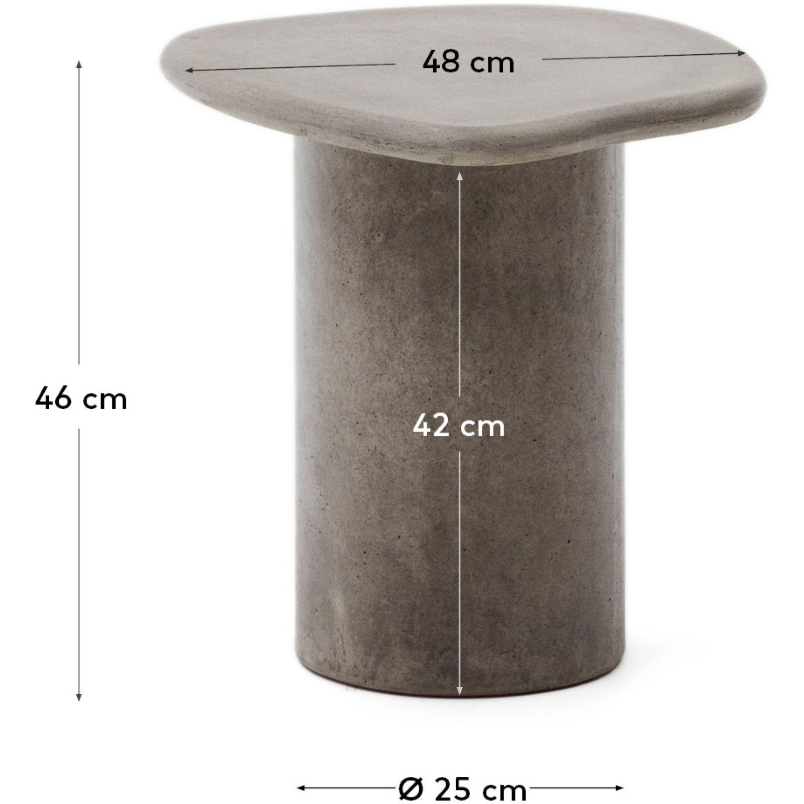 Beistelltisch Macarella Zement grau 48x47