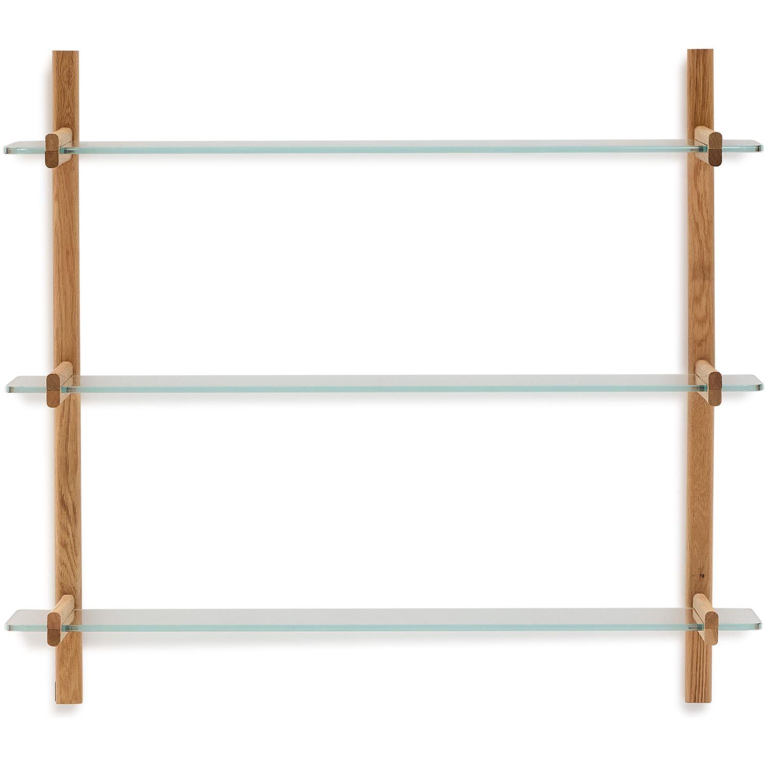 Wandregal 110 Modular Sitra Eichenholz massiv natur Glas 3er