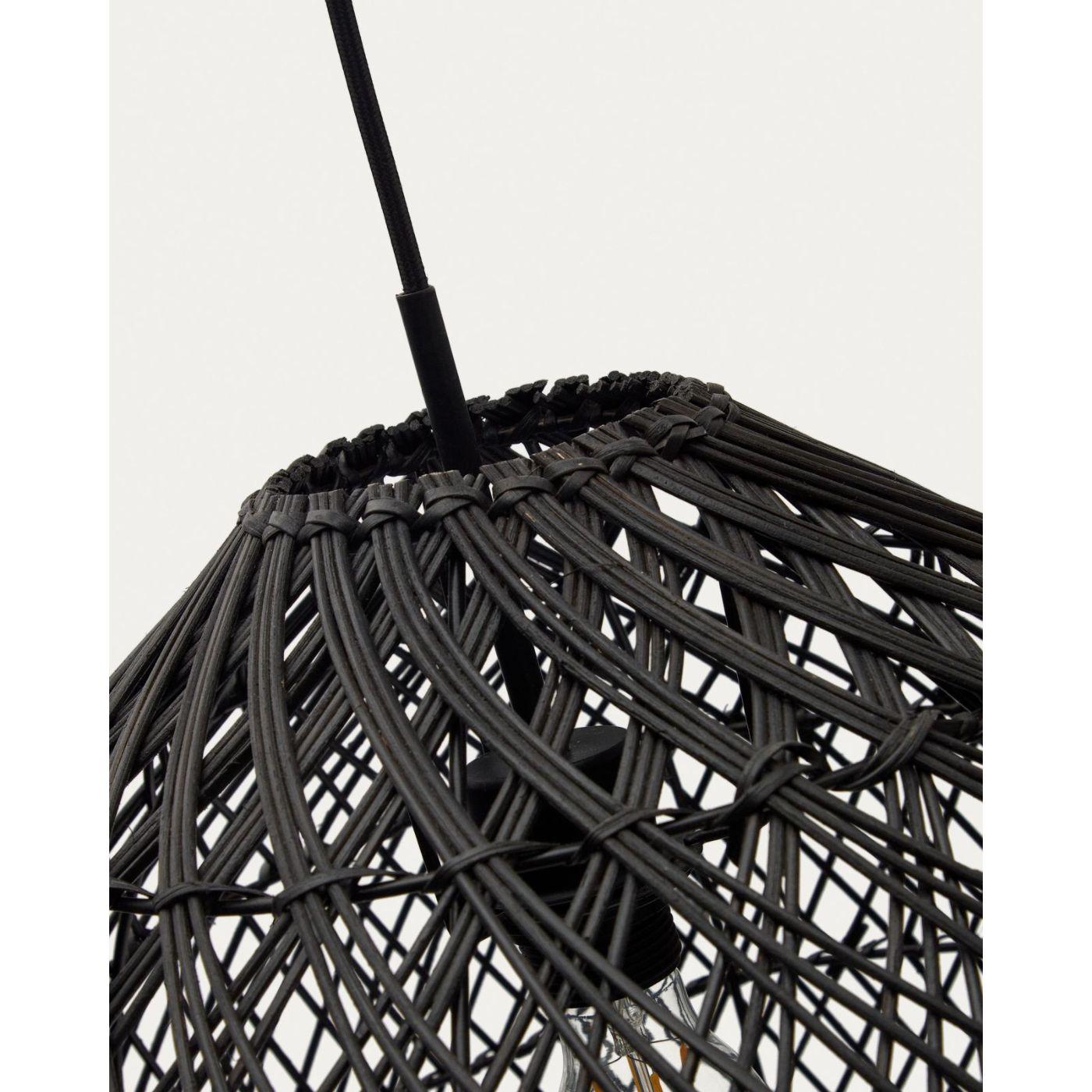Domitila Lampenschirm für Pendelleuchte aus Rattan mit schwarzem Finish Ø 44 cm