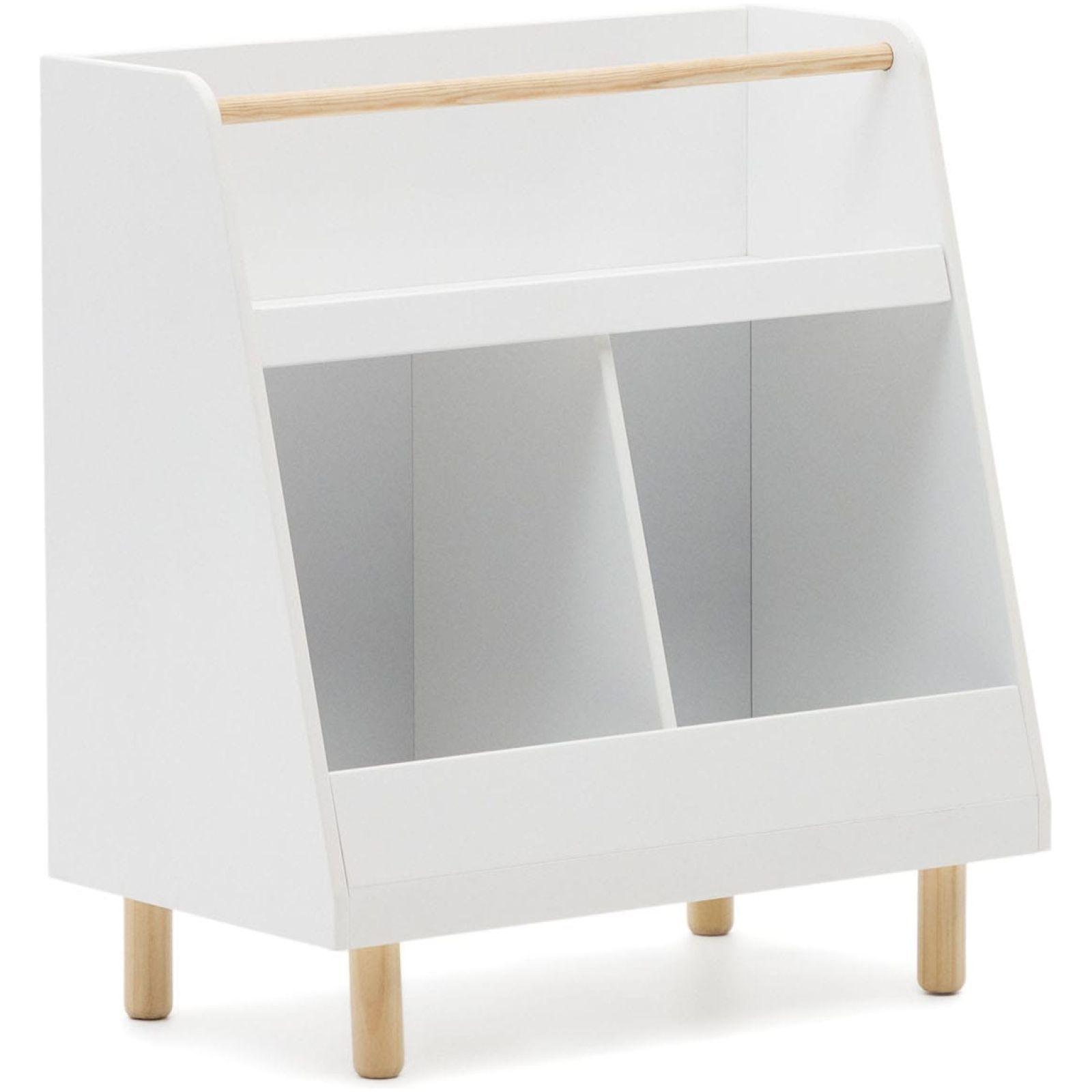 Bücherregal Kinderzimmer Serwa MDF weiss Kiefernholz massiv Natur FSC MIX