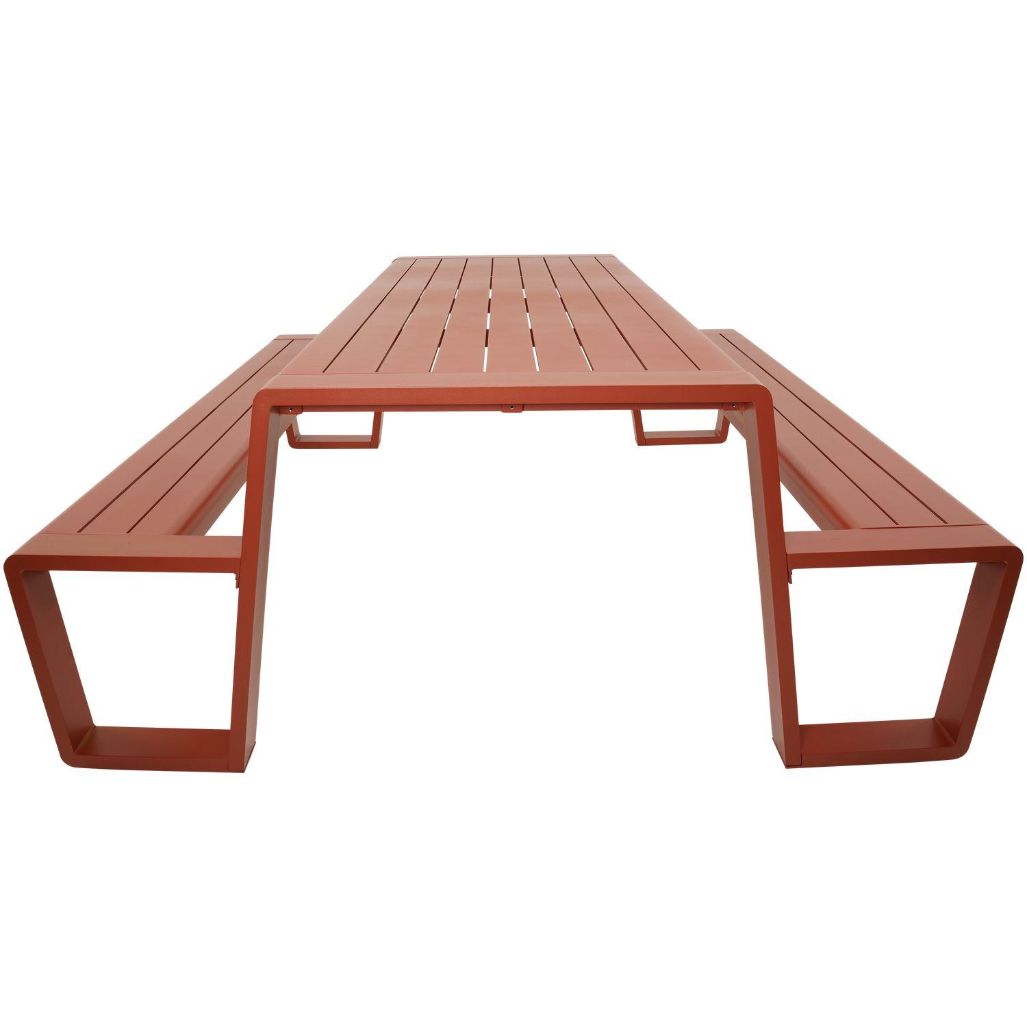 Garten Picknick Tischset Essgruppe Aluminium rot