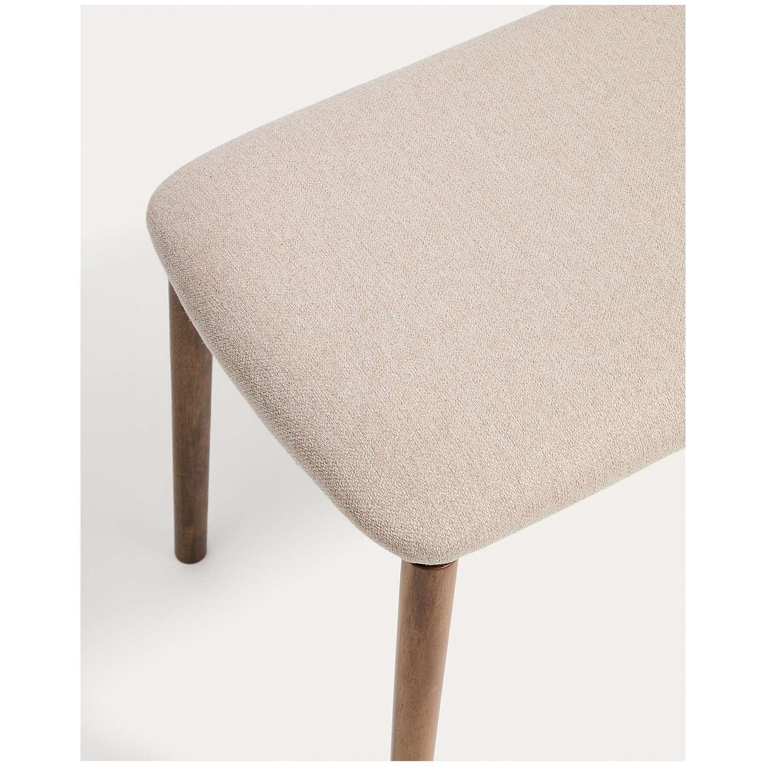Bank Evera aus Eichenfurnier mit Nussbaumfinish und brauner Chenille 122 cm