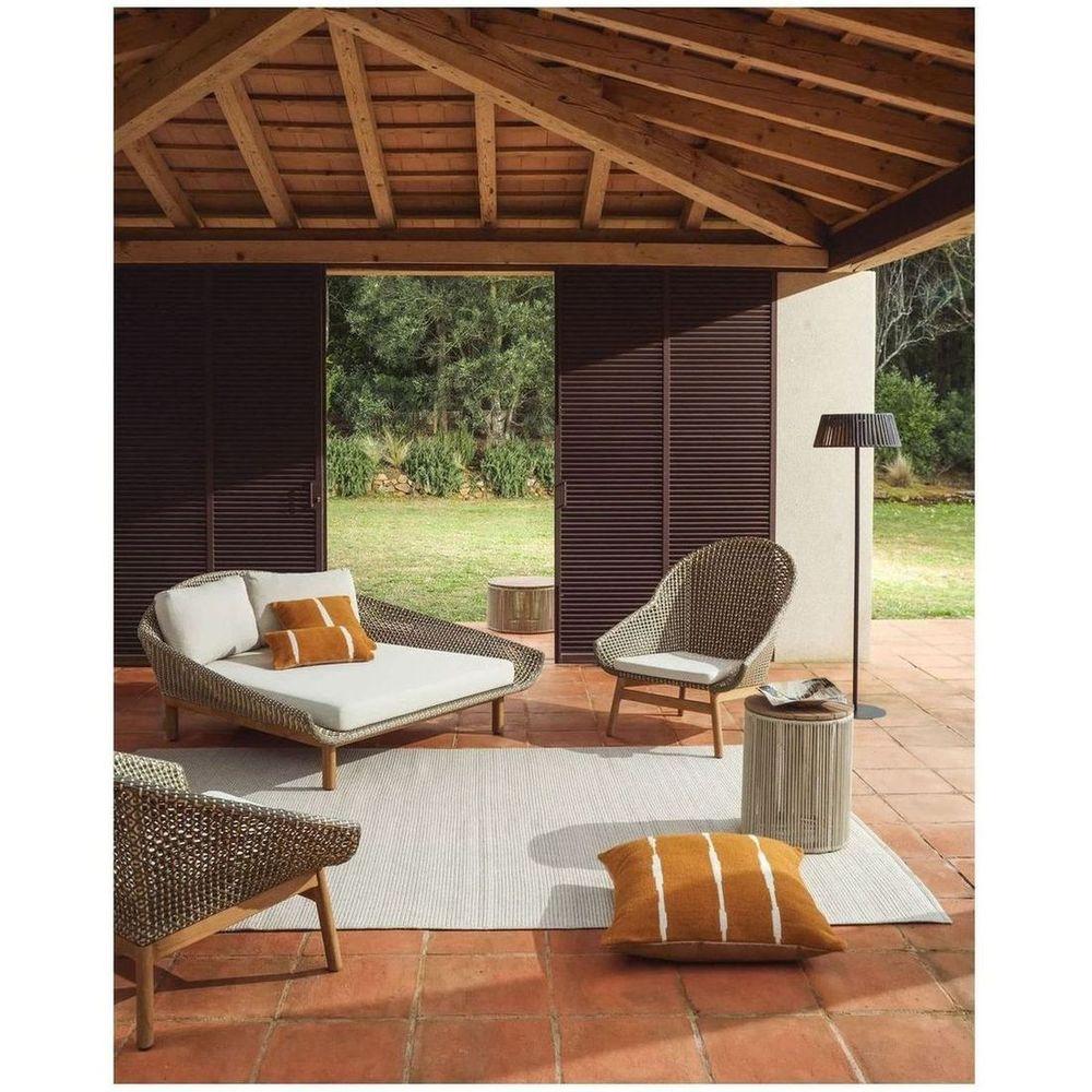 Liegeinsel 2er-Sonnenliege Olbia synthetisches Rattan Teakholz massiv FSC 100%