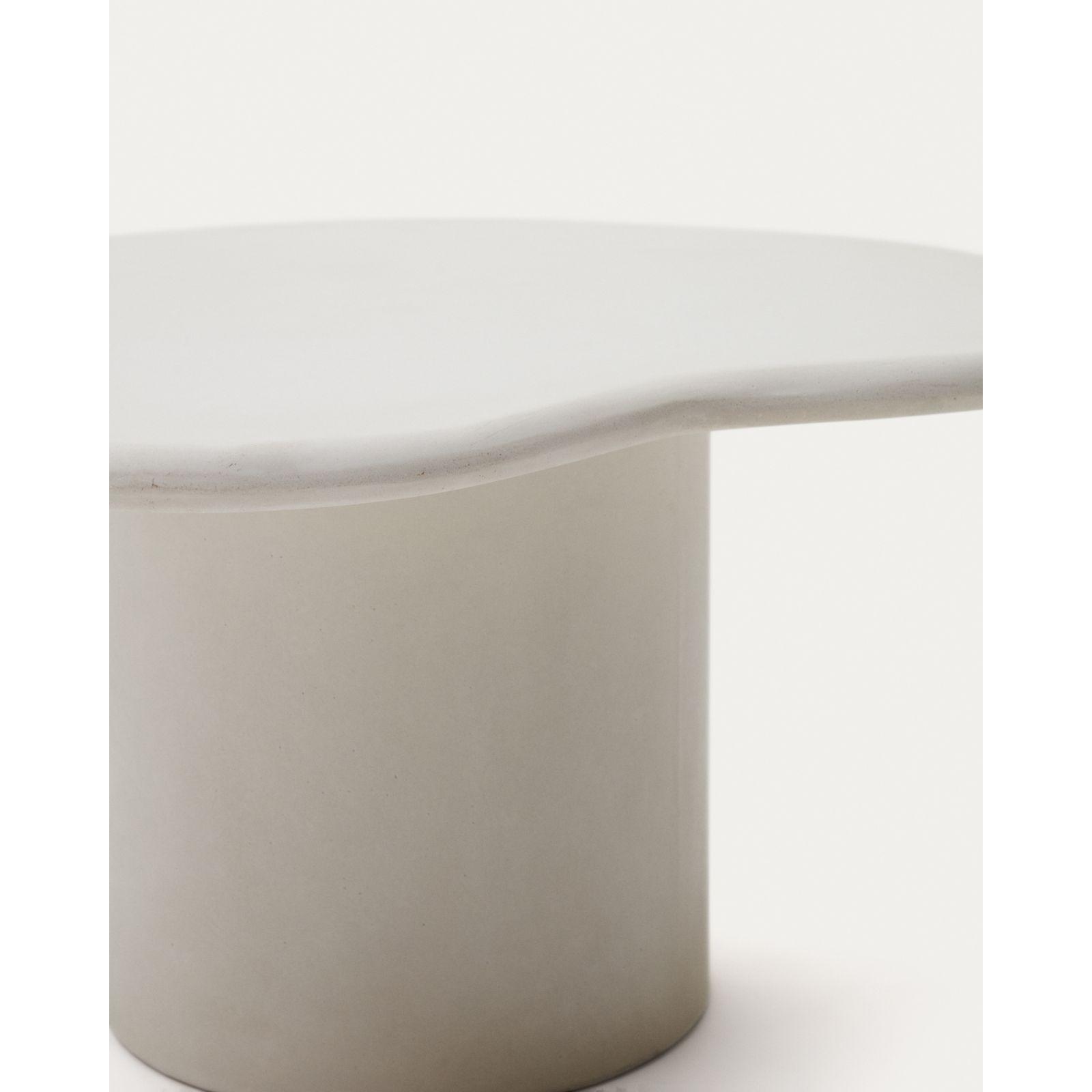 Couchtisch Macarella Zement weiss 83x77