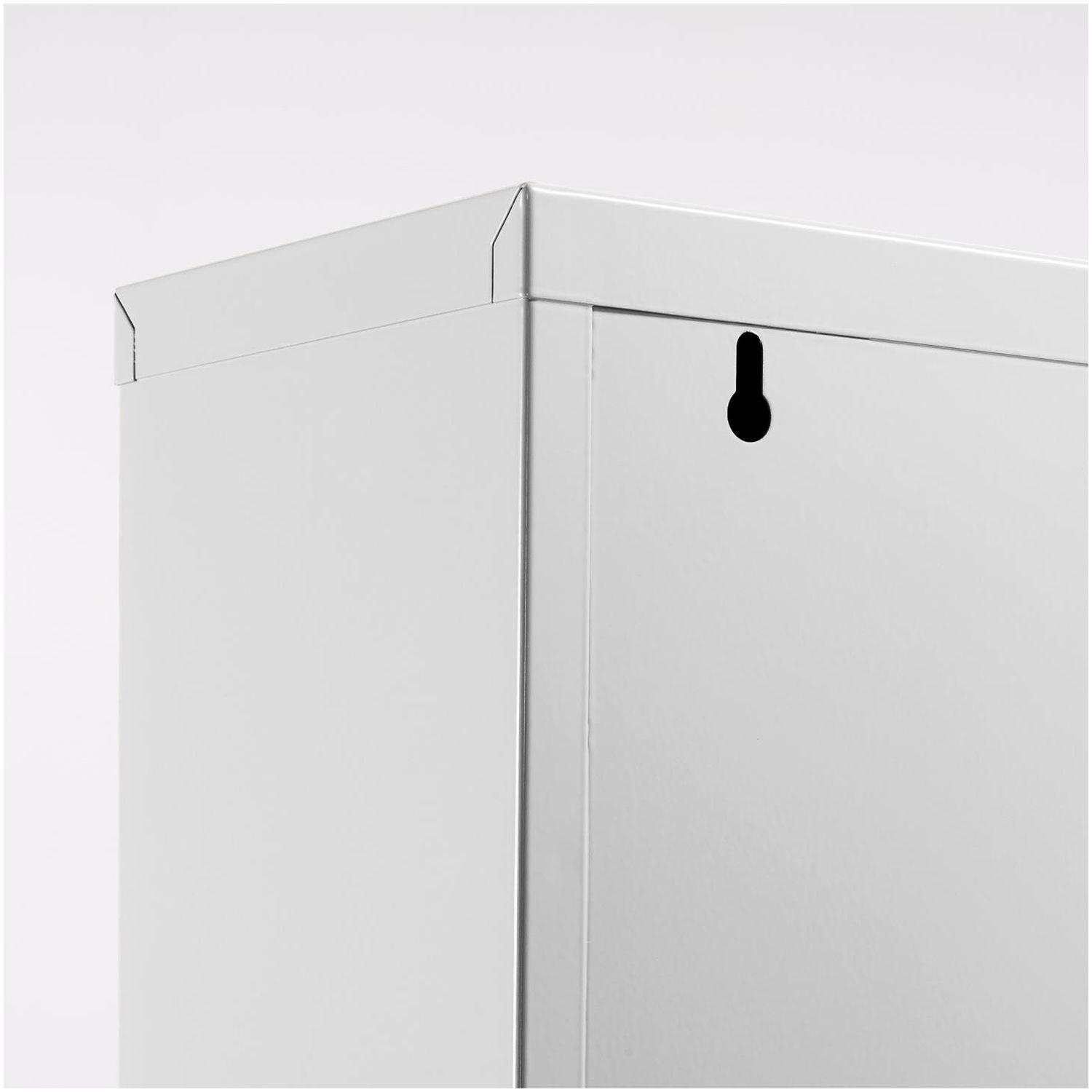 Schuhschrank mit 4 Klappen Metall weiss 50x136